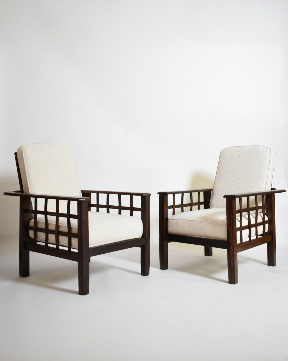 Pair of Francis Jourdain Style Reclinable Armchairs, 1930s.