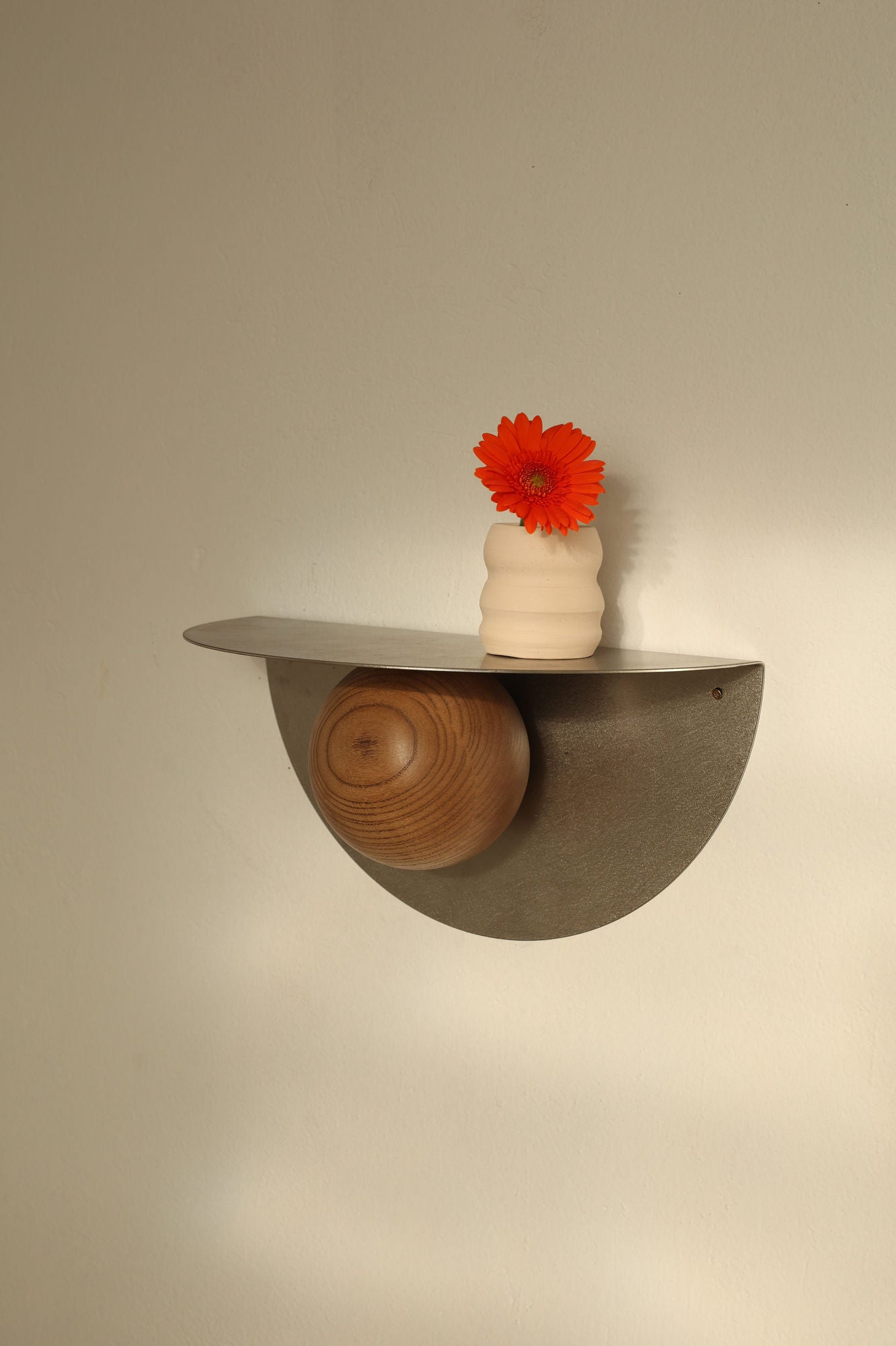 'POP' Shelf in Steel and Ash Wood