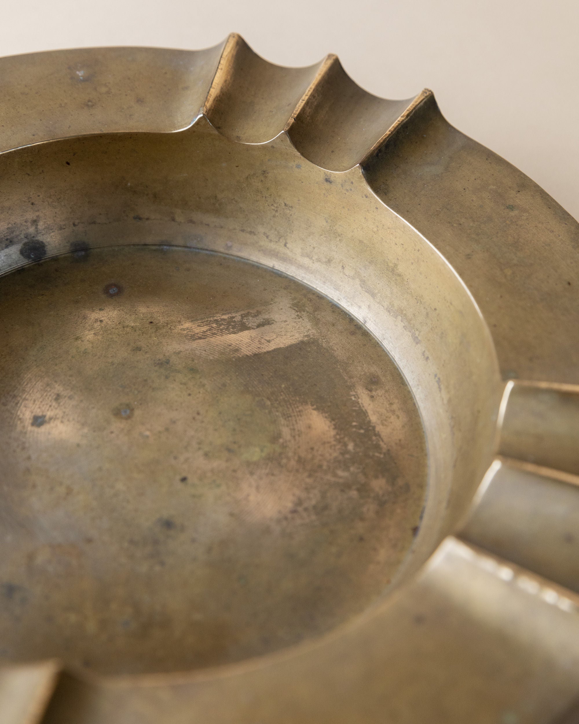 Brass Ashtray Brutalist, Italy 1940s
