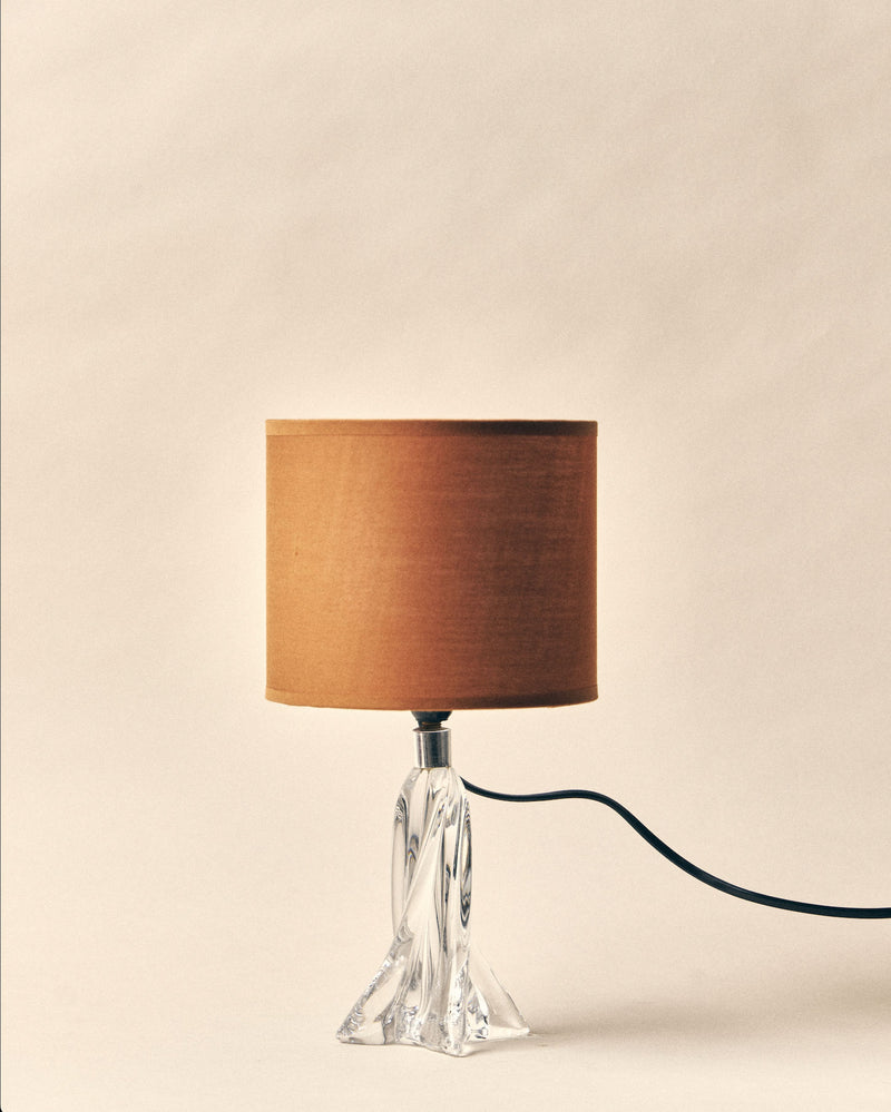 Cefalu table lamp with crystal base and terracotta shade by SÒLER