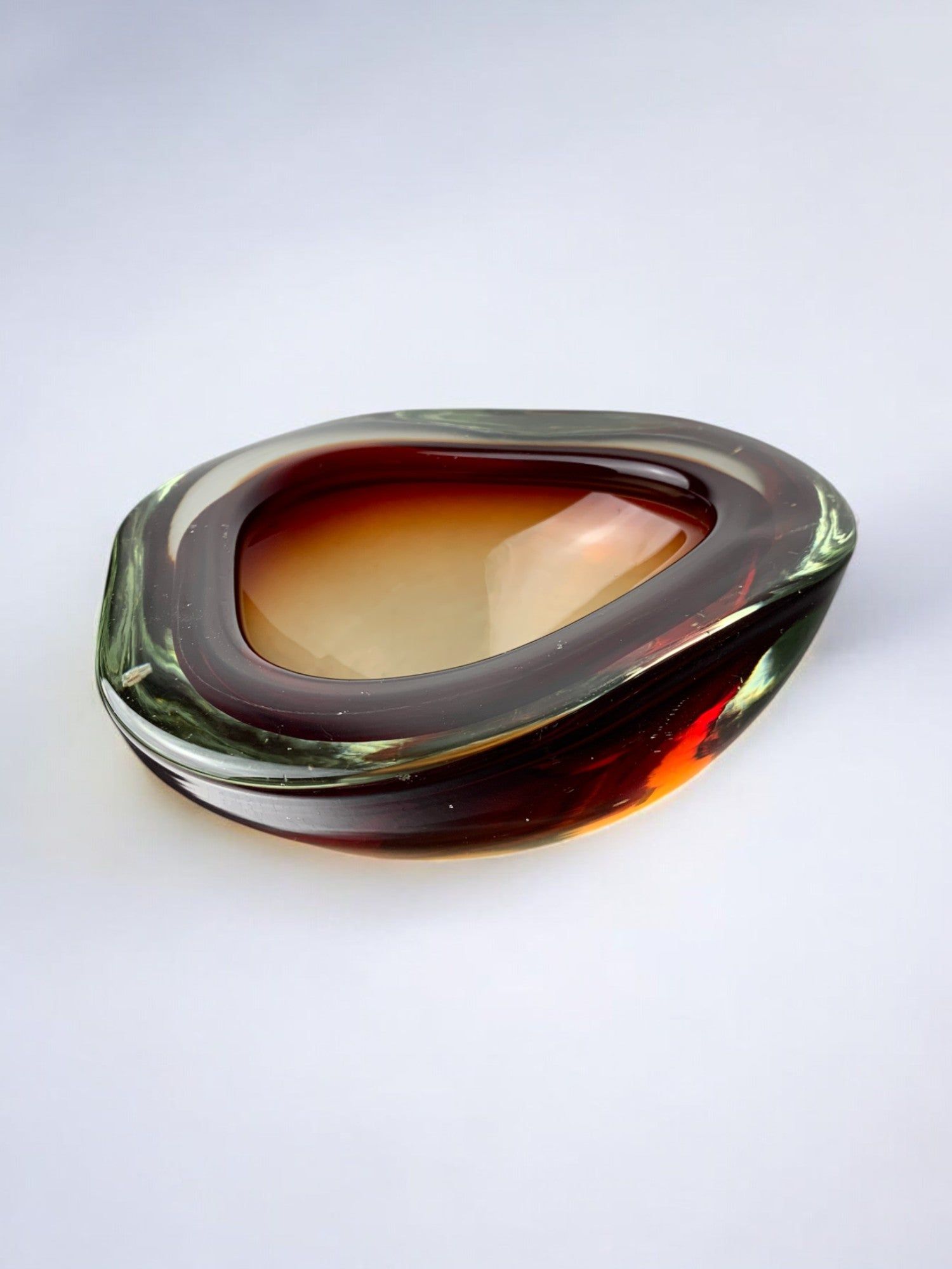 Sommerso Brown Vide-poches by Seguso, Murano, Italy, 1970s