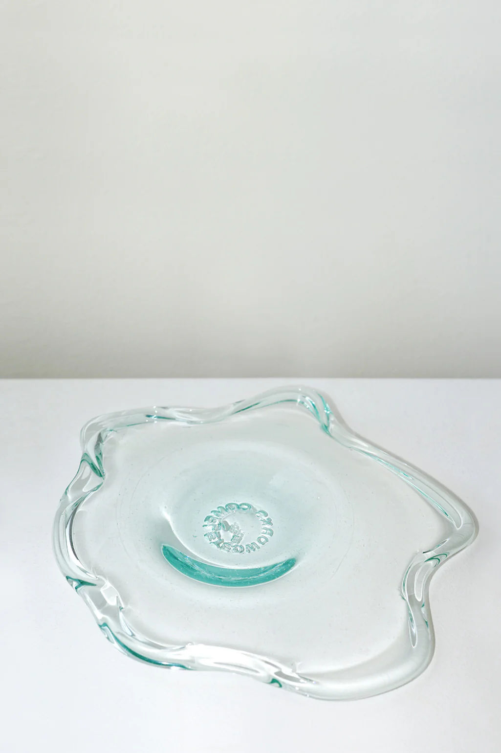 "Pond" - Recycled Glass Serving Plate in Clear