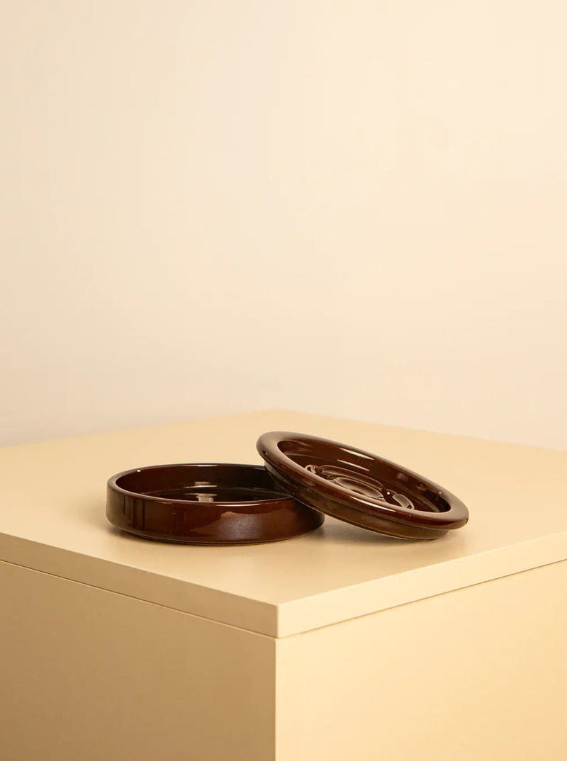 Handcrafted-brown-ceramic-vide-poche-for-organizing-small-items