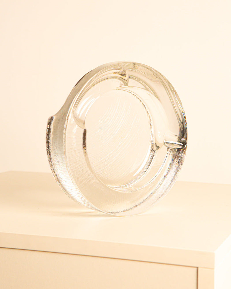 Clear glass ashtray from Azteca Collection by Fabio Frontini