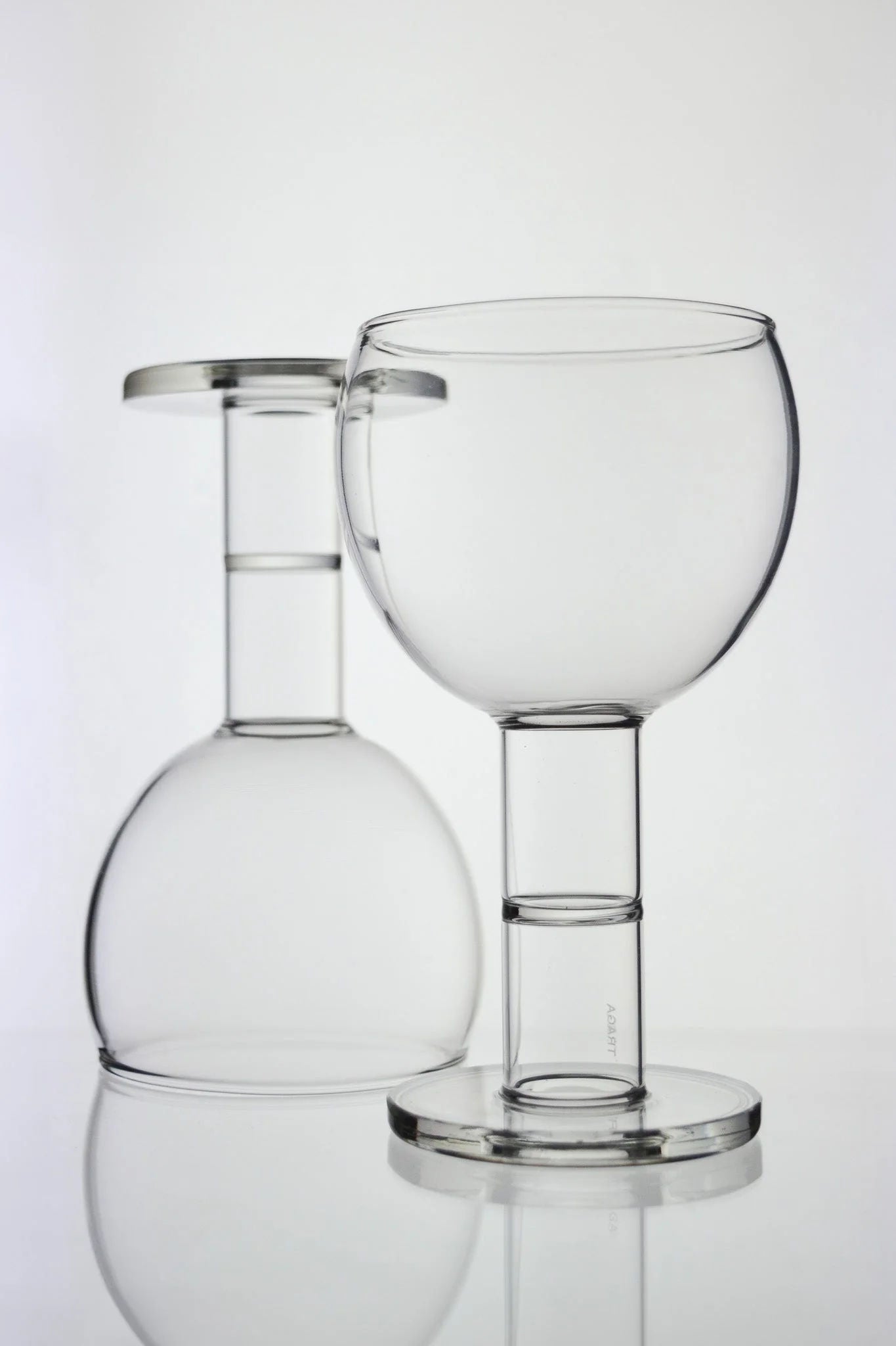 Set of 2 Wine Candle Glasses - Clear