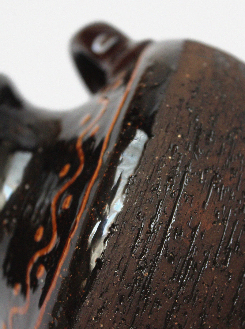 Close-up detail of glazed ceramic surface on Gabriel Sweden vase