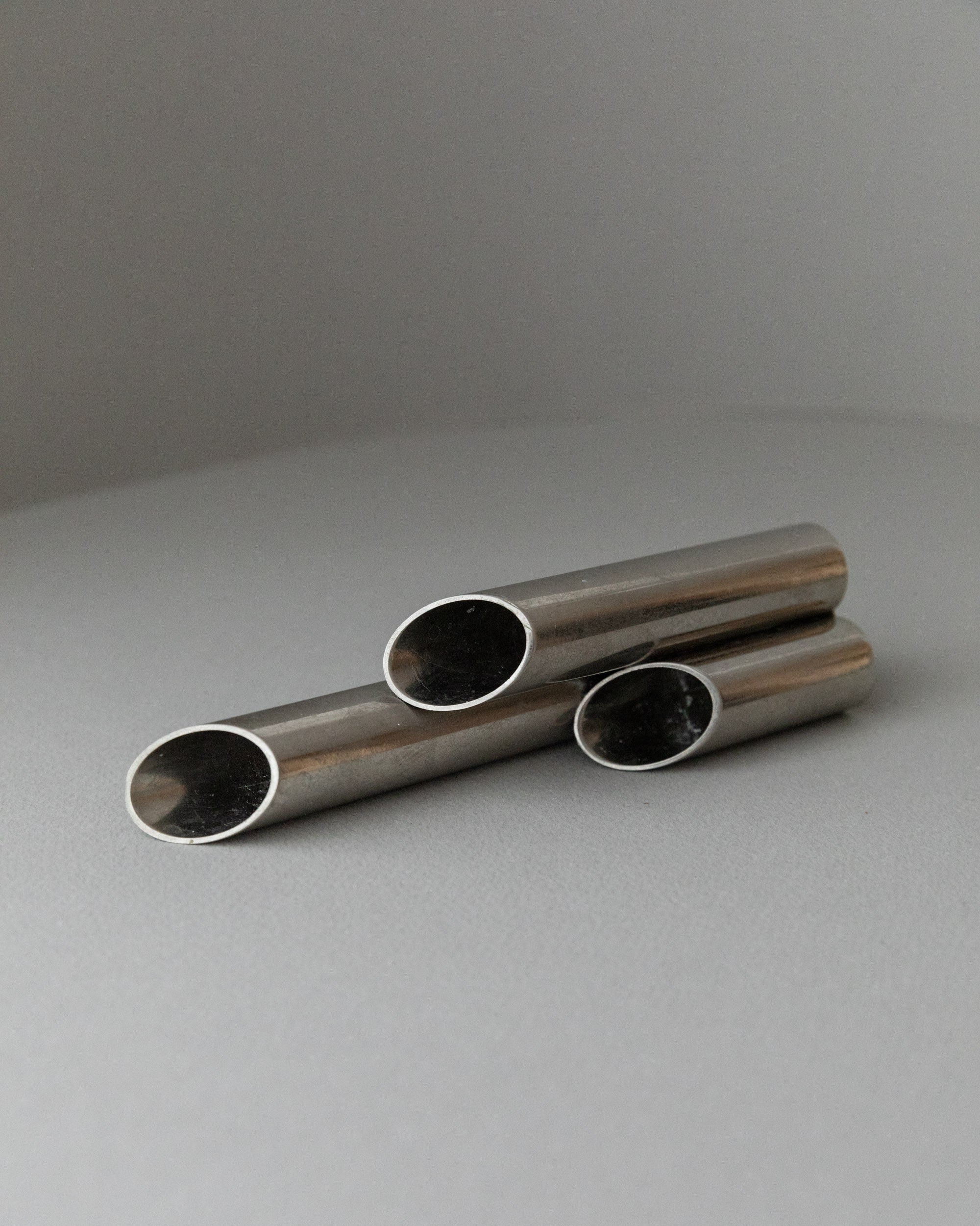 Stainless Steel Candle Holder, Italy 1970s