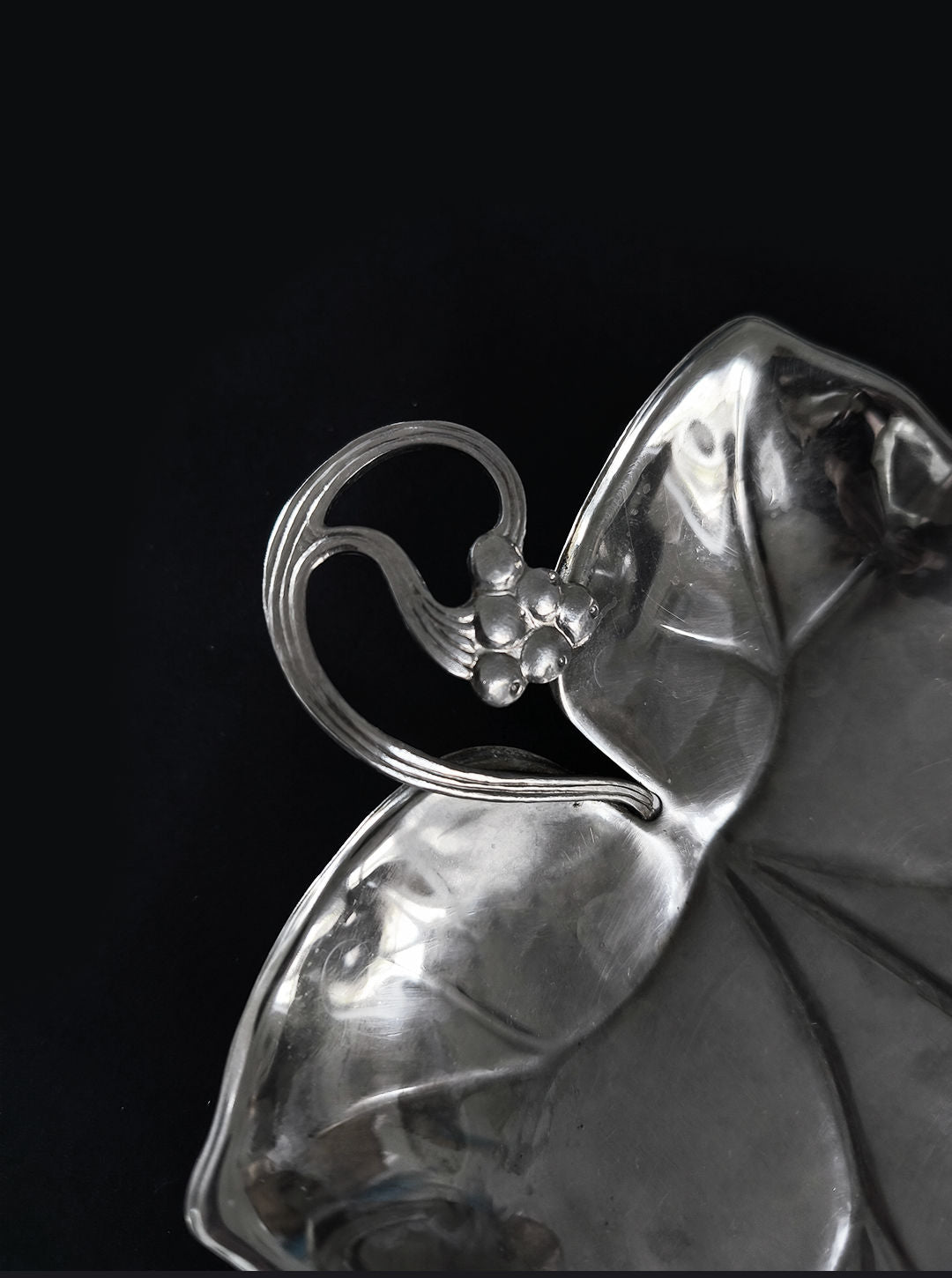 Silver-plated Wine Leaf Vide-poches 50's
