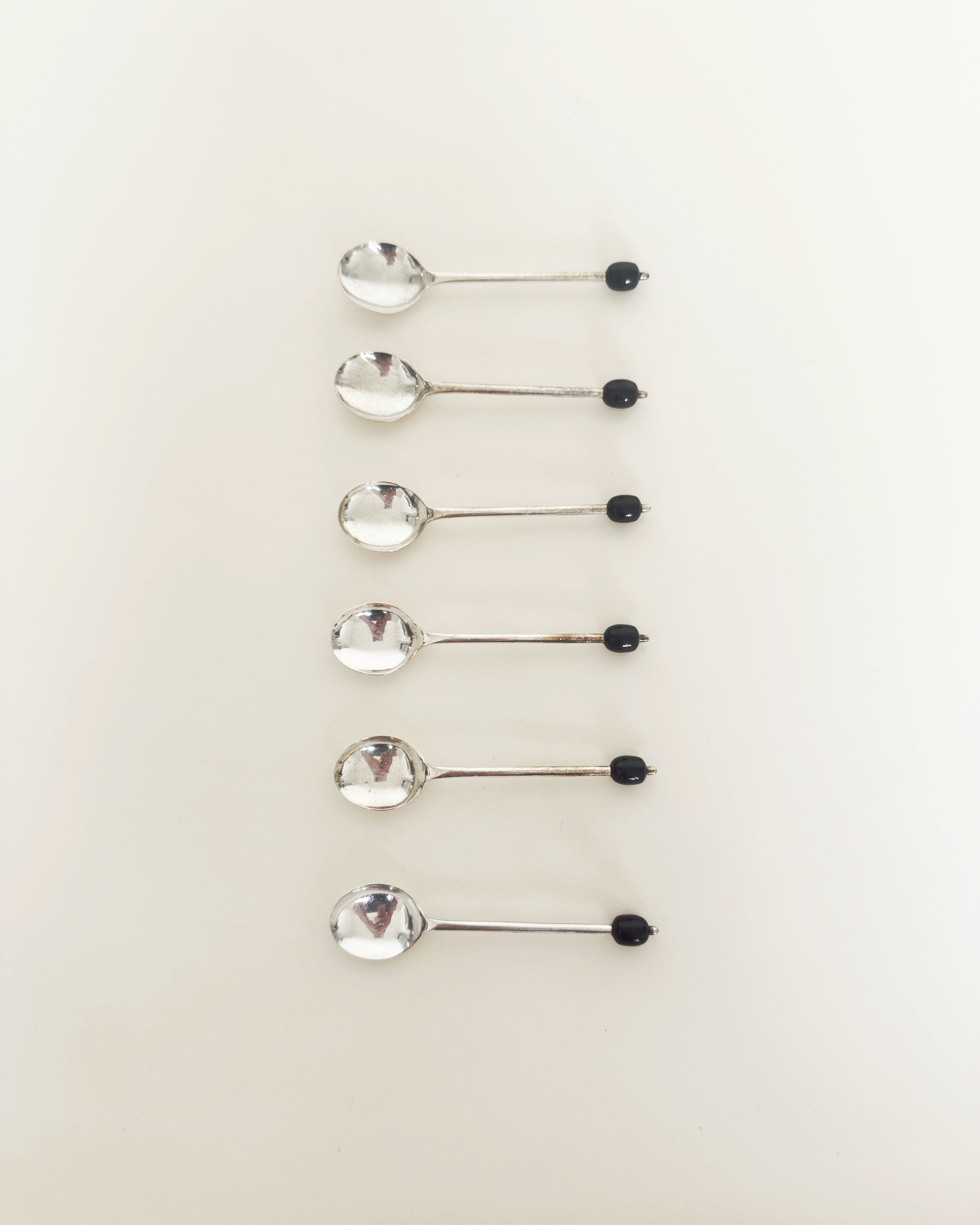 Ensemble de 6 cuillères à café vintage en argent Silver