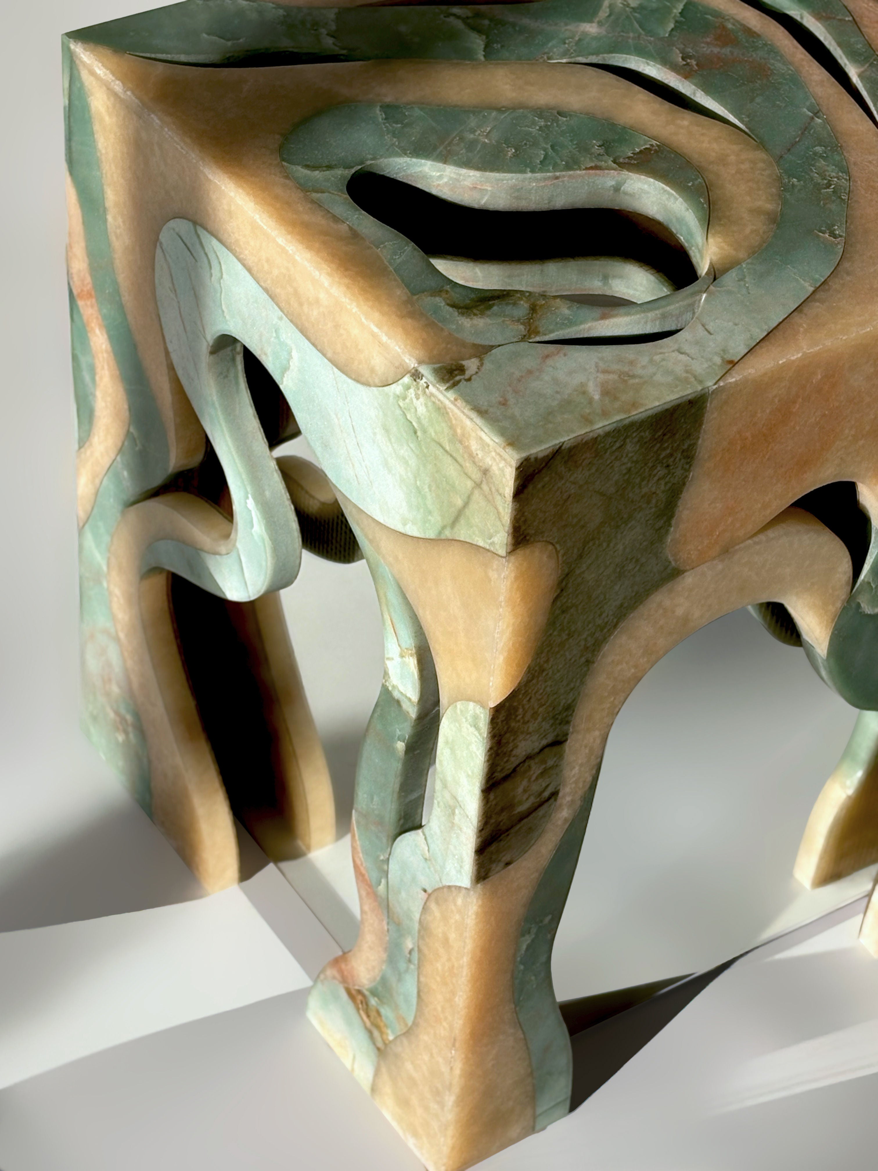'Orbis' Marble Stool/Side Table