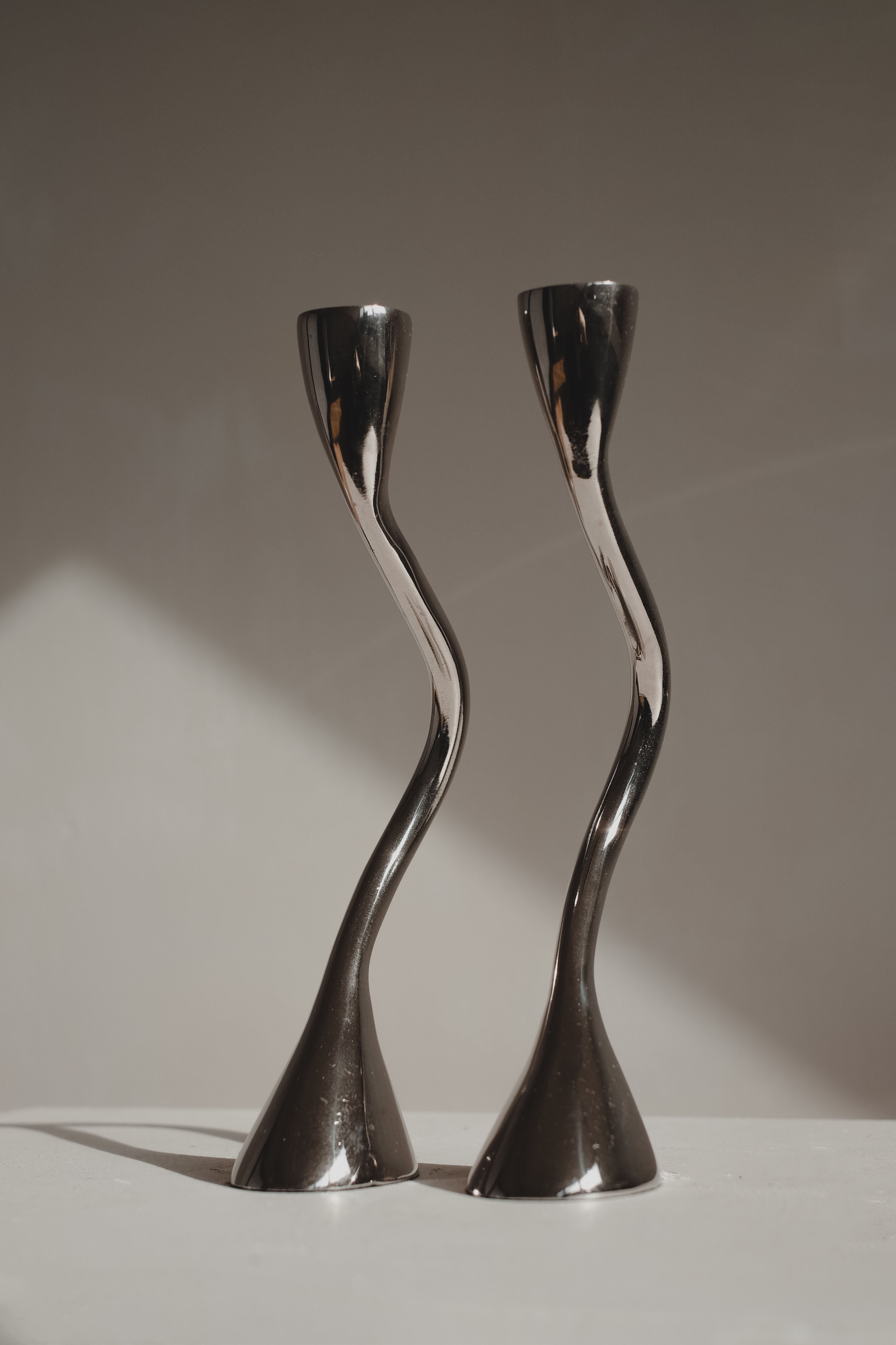 Pair of Zigzag Candleholders 1970s