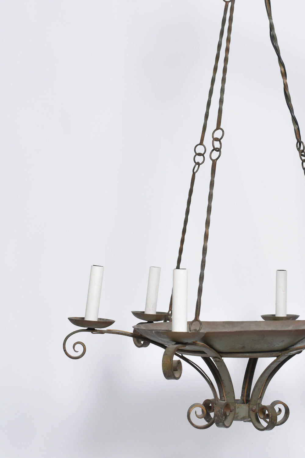 Wrought Iron Ceiling Lamp, 1940s.