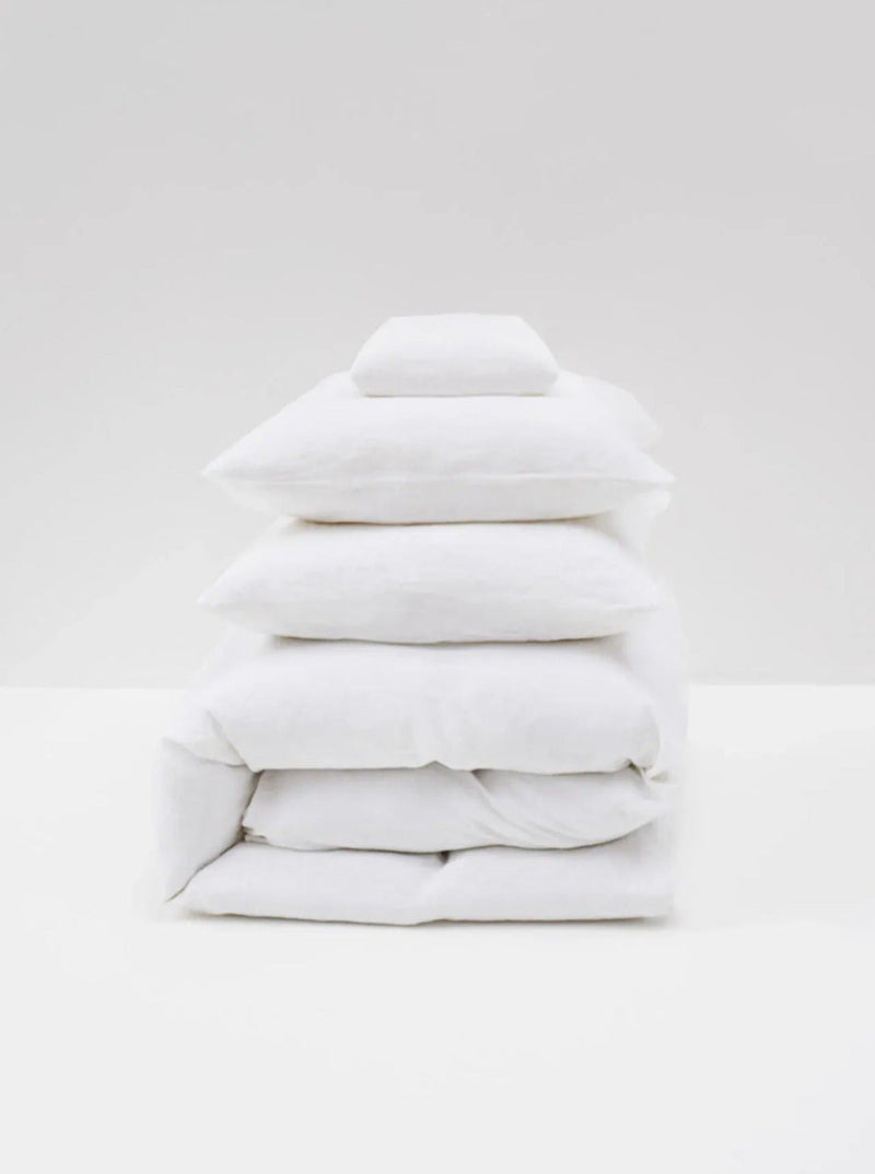 White Washed Linen Bed Set by MOST | The Oblist — soft white linen material