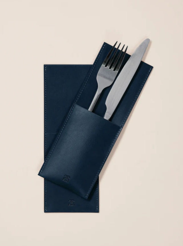 Leather Cutlery Holder (set of 4) — side angle