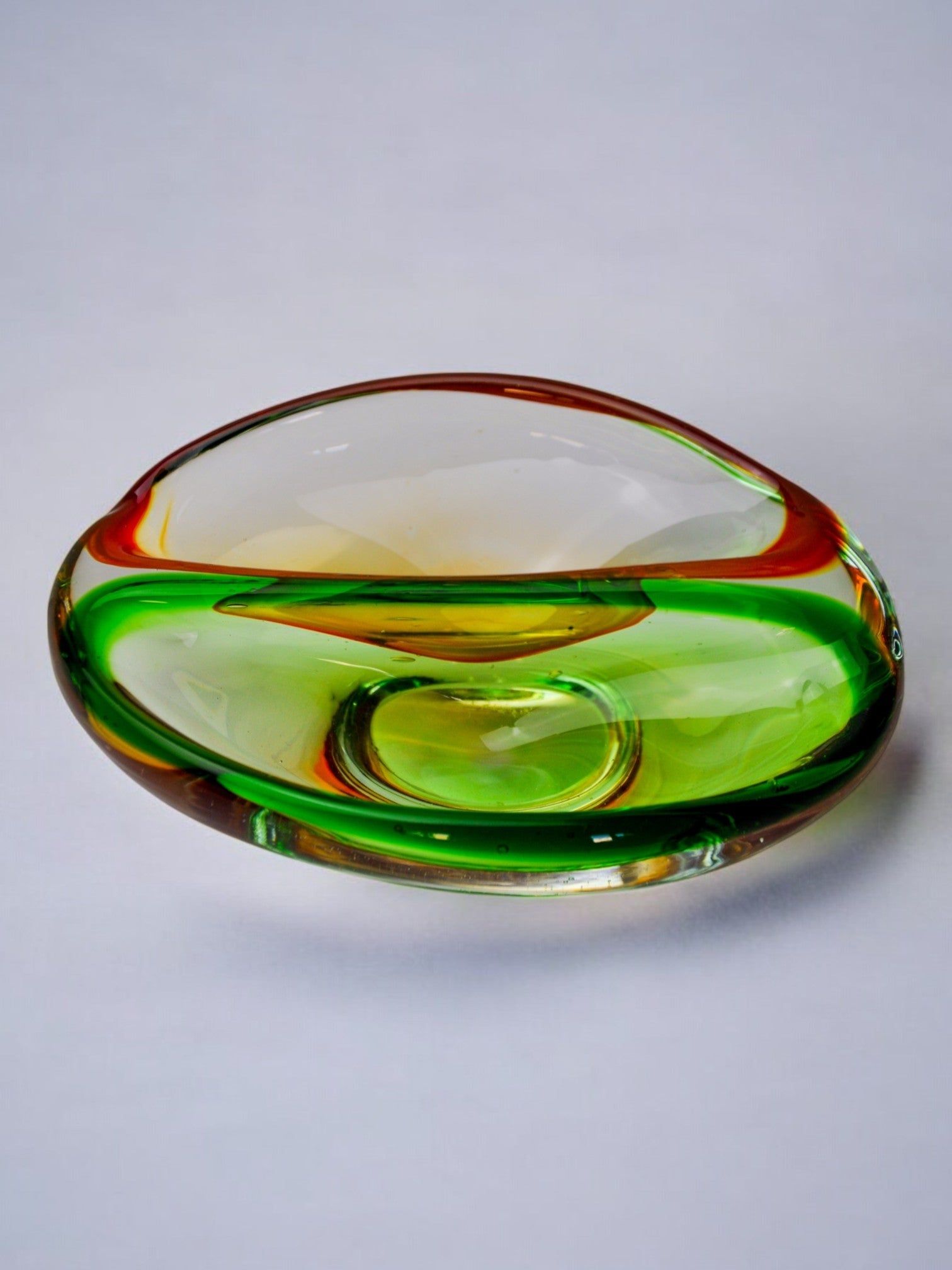 Two-tone Ashtray by Seguso, Murano Glass, Italy, 1970s