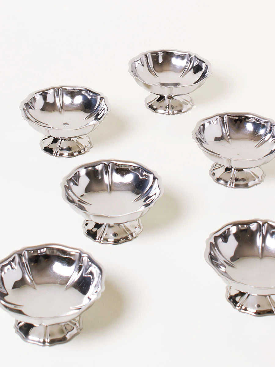 Set of 6 Large Silver Coupes