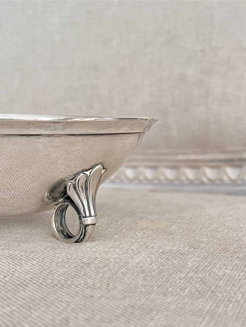 Antique Silver Bowl on Three Feet