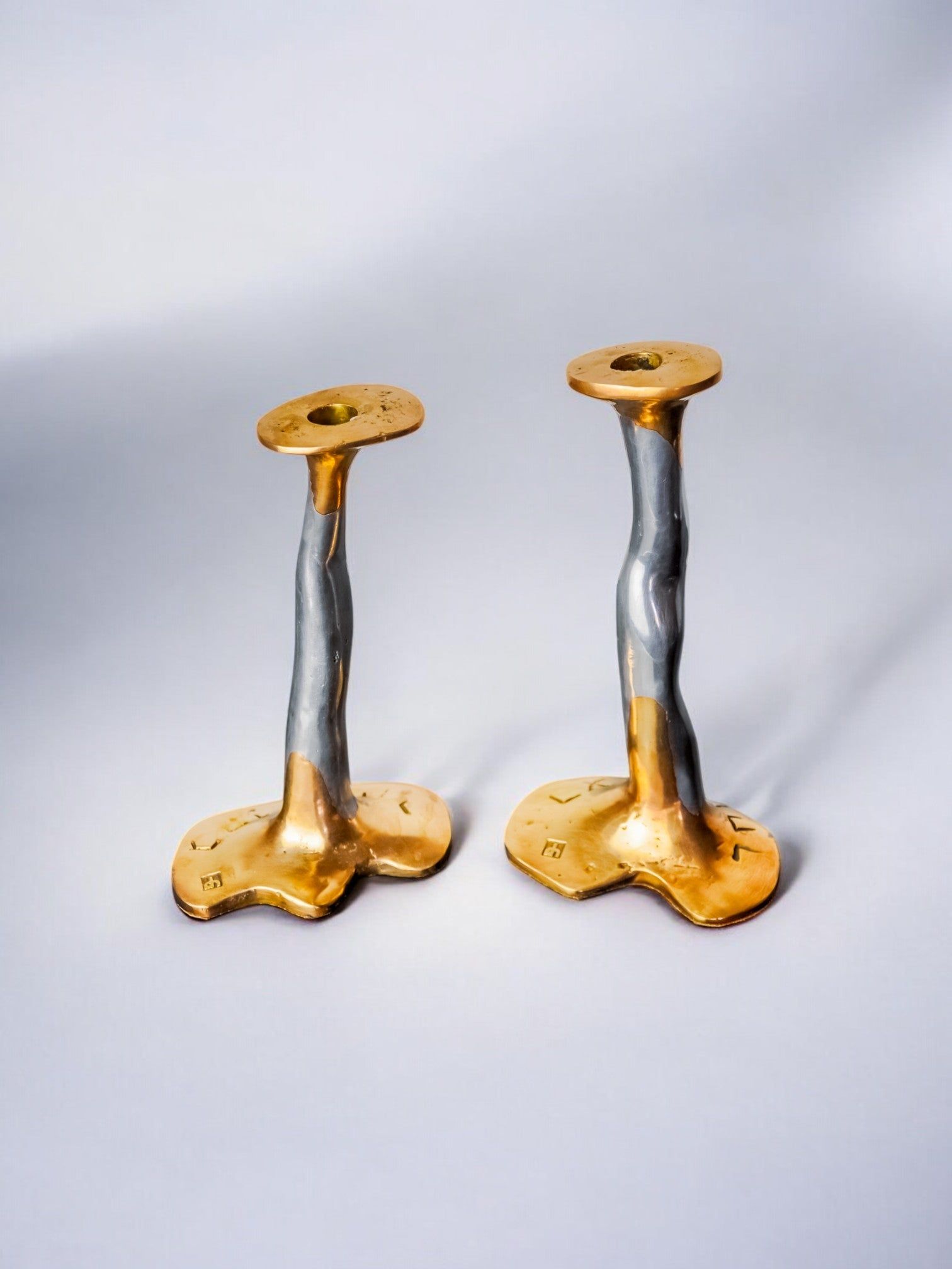 Pair of Brutalist Candleholders by David Marshall, 1970s