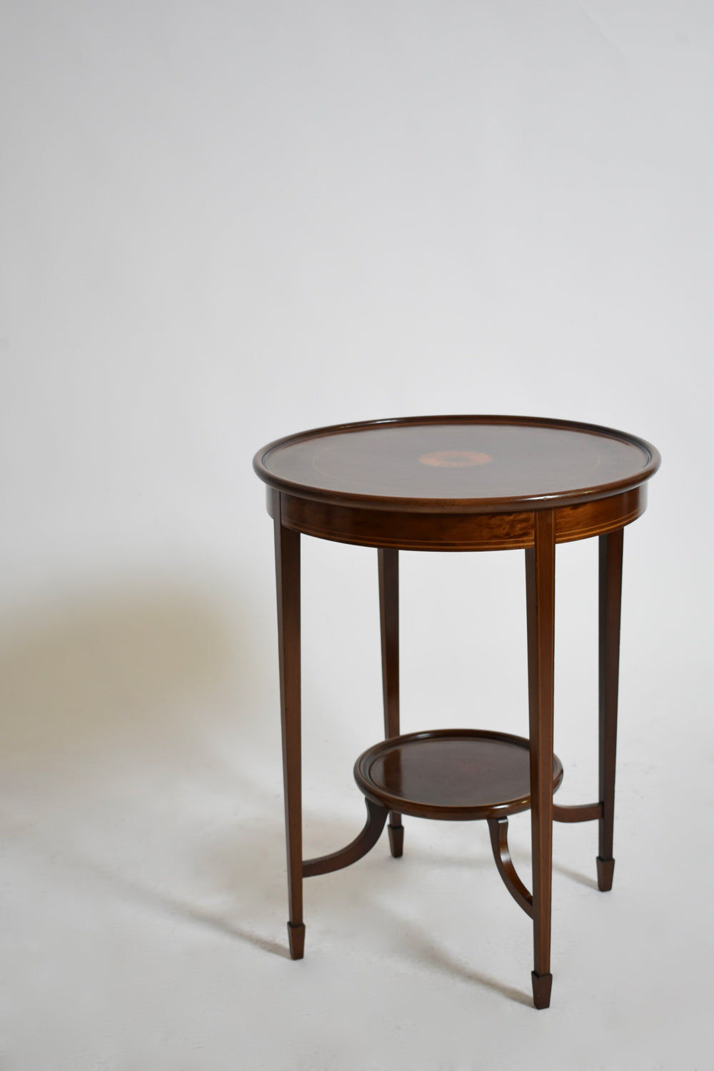 Shell Marquetry Round Side Table, XIXth c.