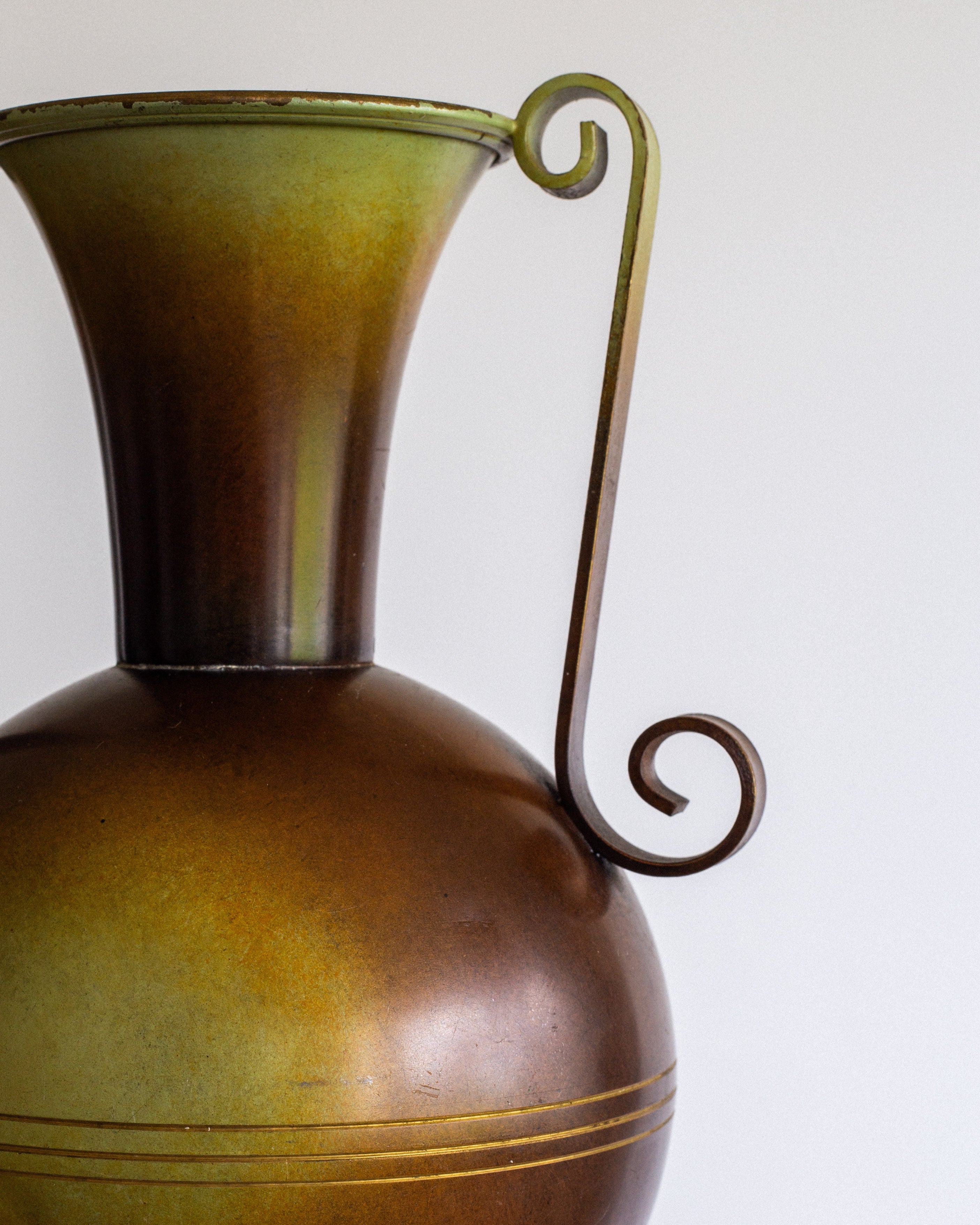 Art Deco Metal Vase with Bronze Finish, 1930s