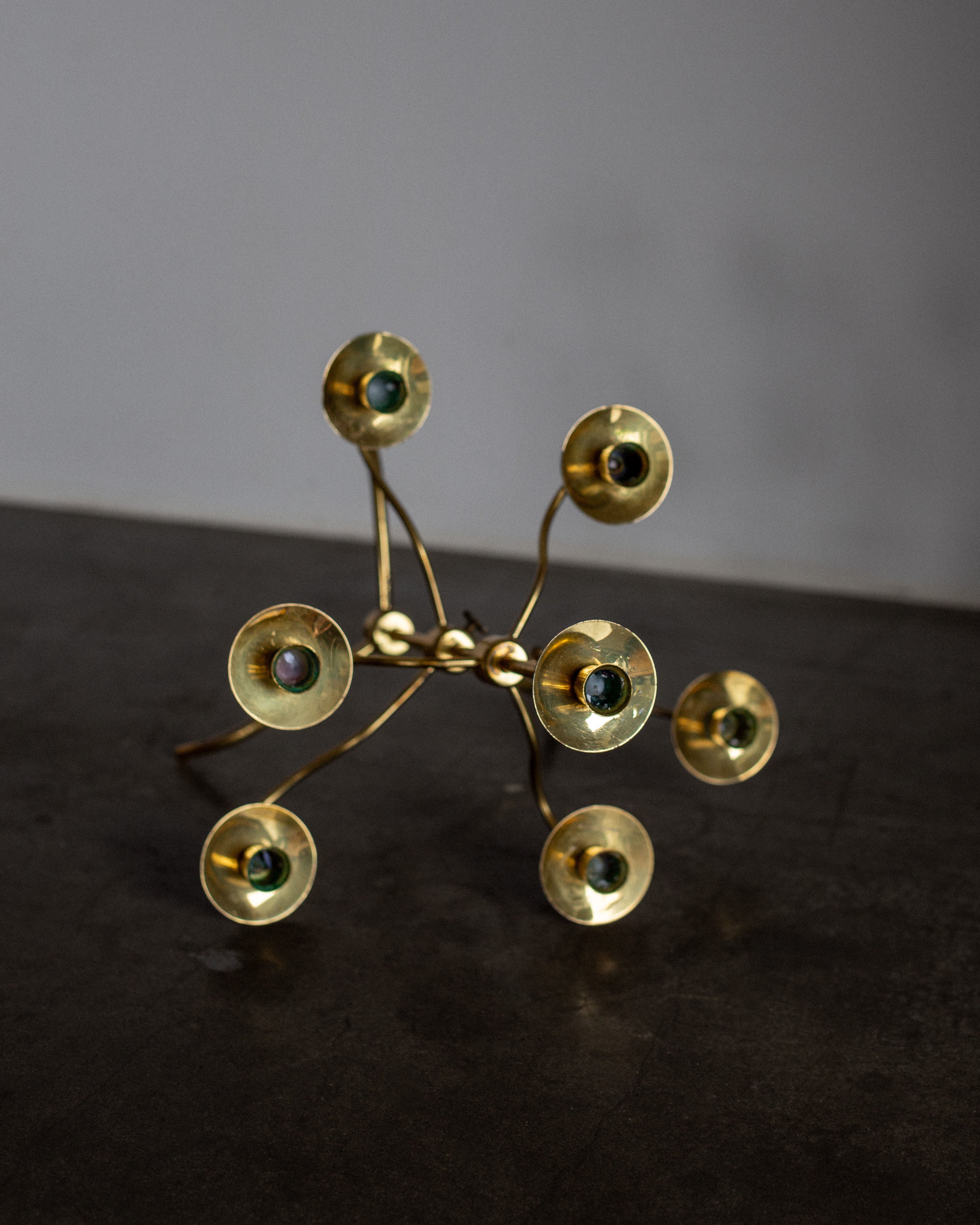 Swedish Mid-Century Brass Candelabra