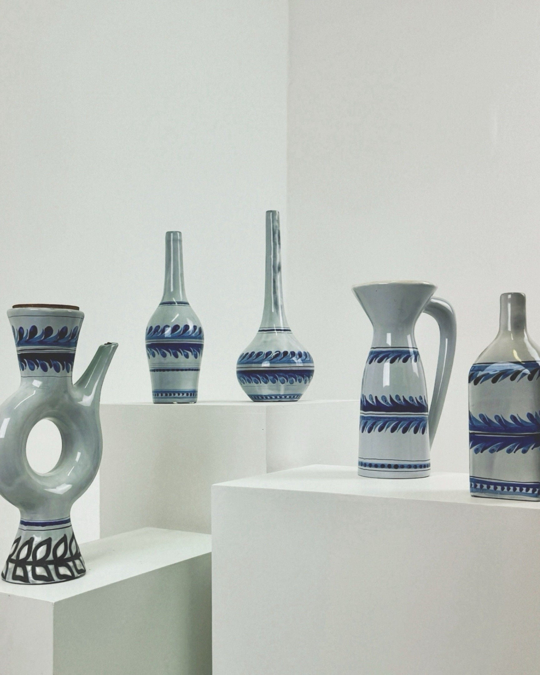 Set of 5 Ceramic Bottles by Roger Capron