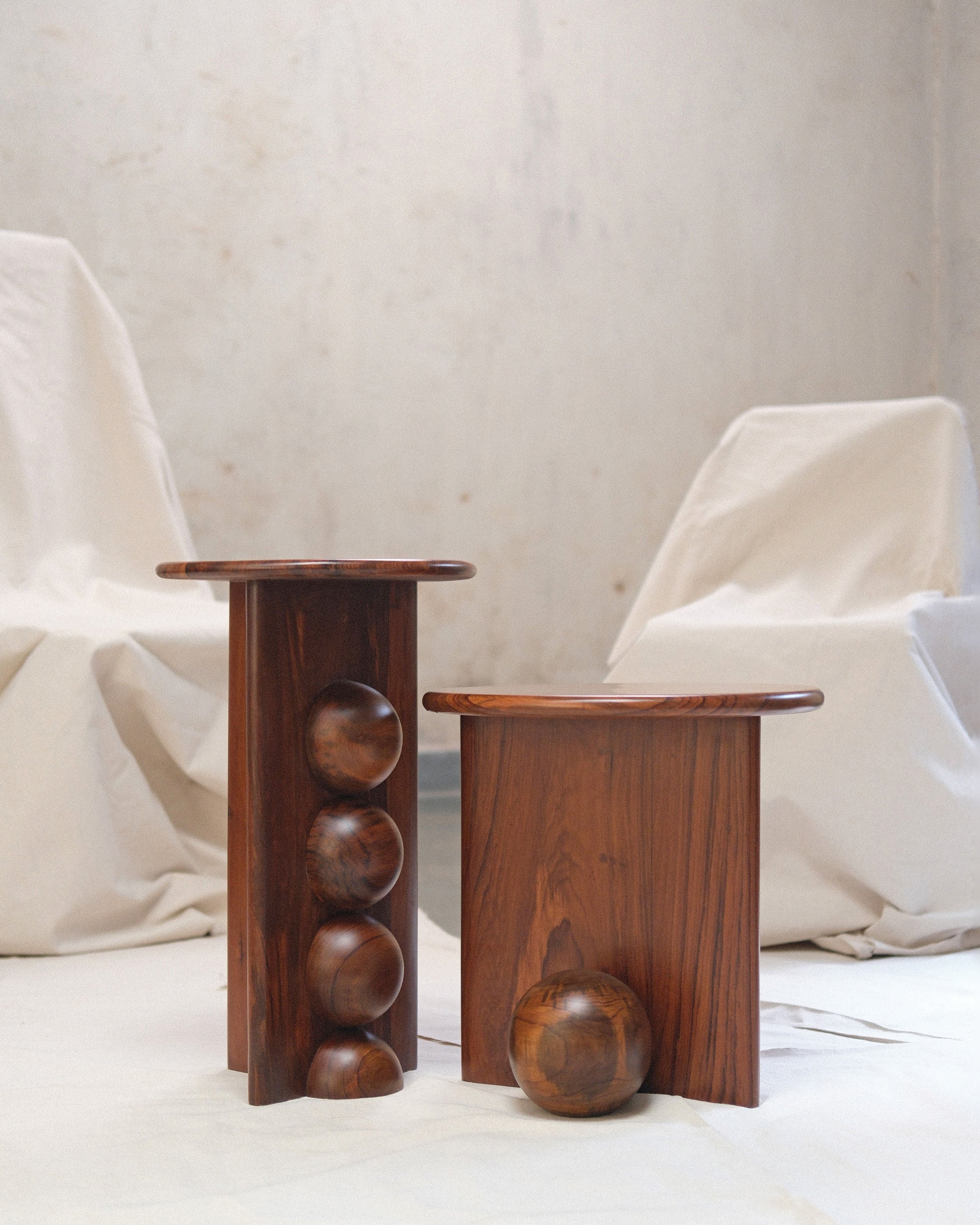Set of 2 Wood Side Tables