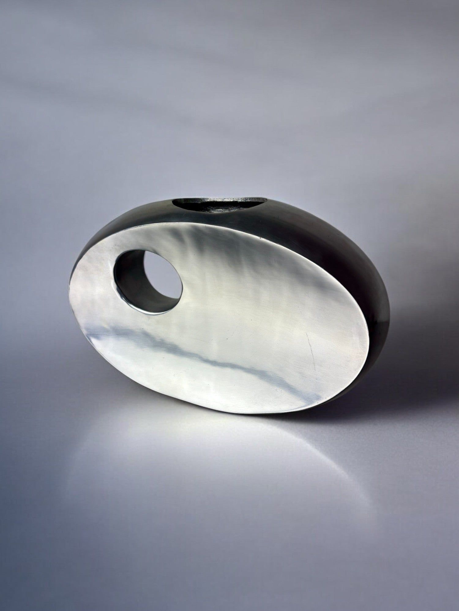 Biomorphic Vase, Solid Aluminum, Spain, 1980's