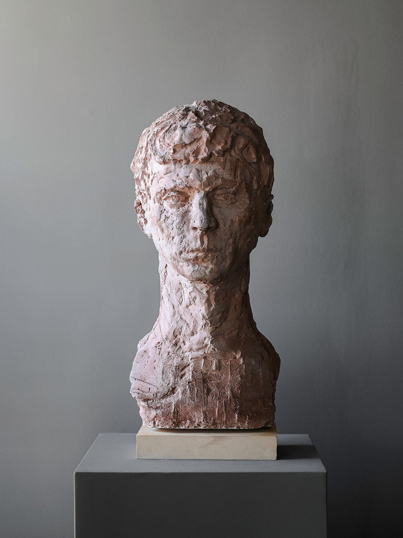 Weathered clay bust sculpture "A Simple Man" by Studio OSKLO
