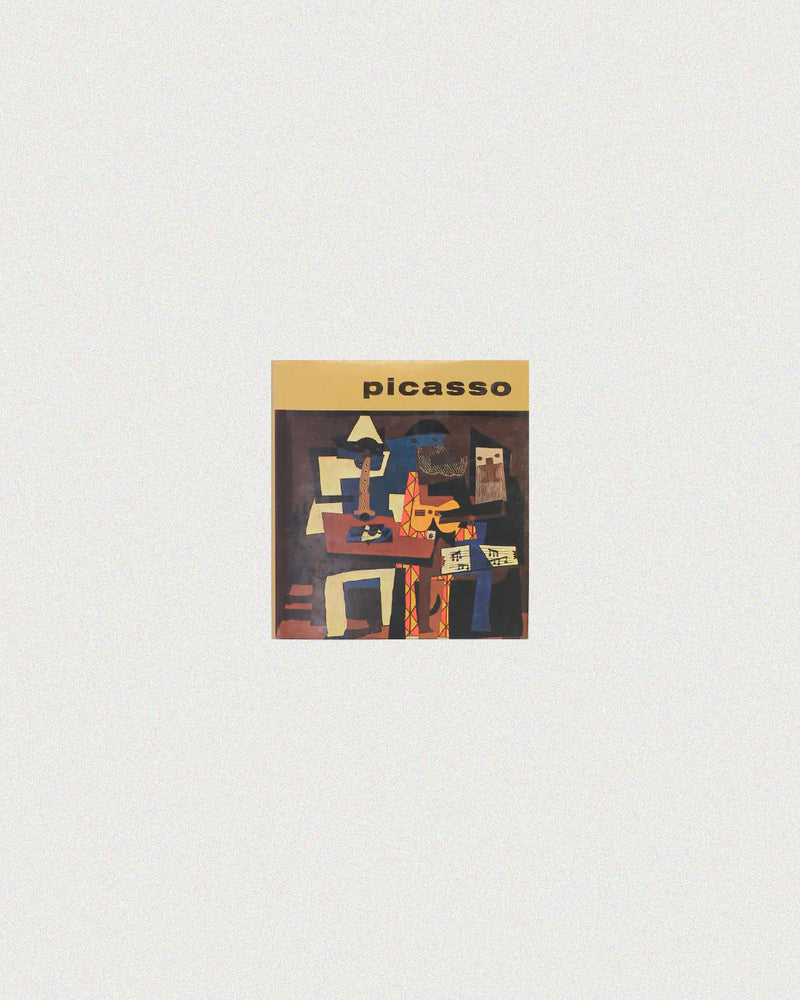 The "PICASSO" book from Boga Avante Shop features an abstract cover displaying Pablo Picasso's iconic style with geometric shapes and Cubism patterns, all set against a pristine white background that elegantly centers the book.