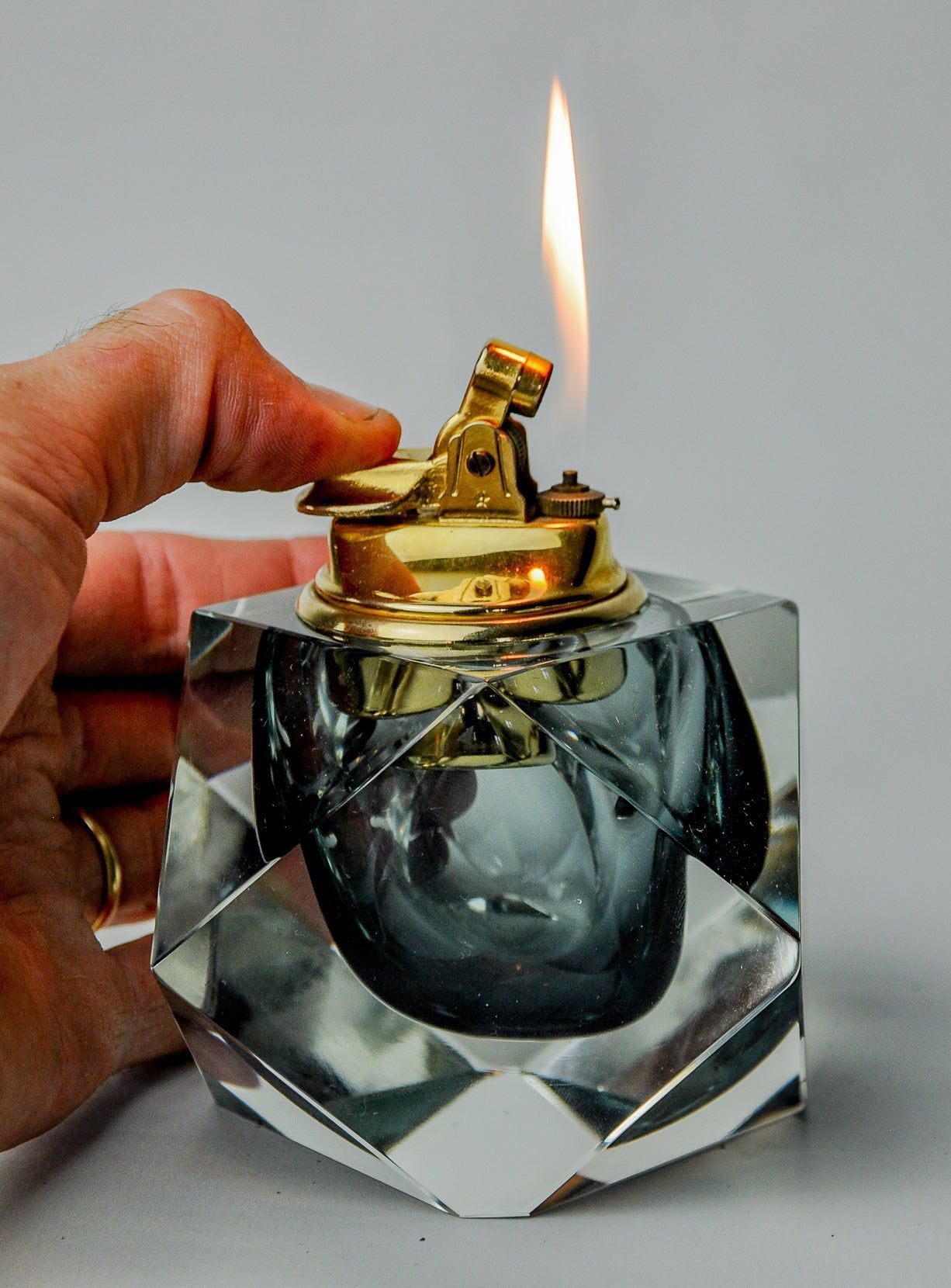 Sommerso Lighter by Seguso, Murano, Italy, 1970s