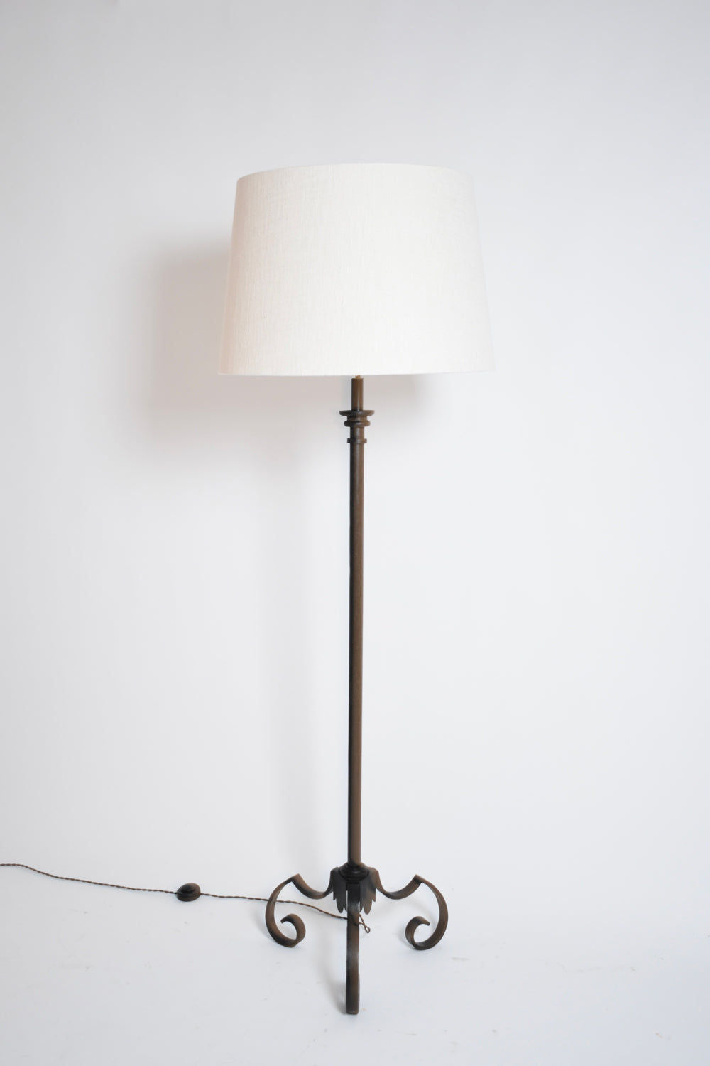 Tripod Wrought Iron Floor Lamp, 1950s