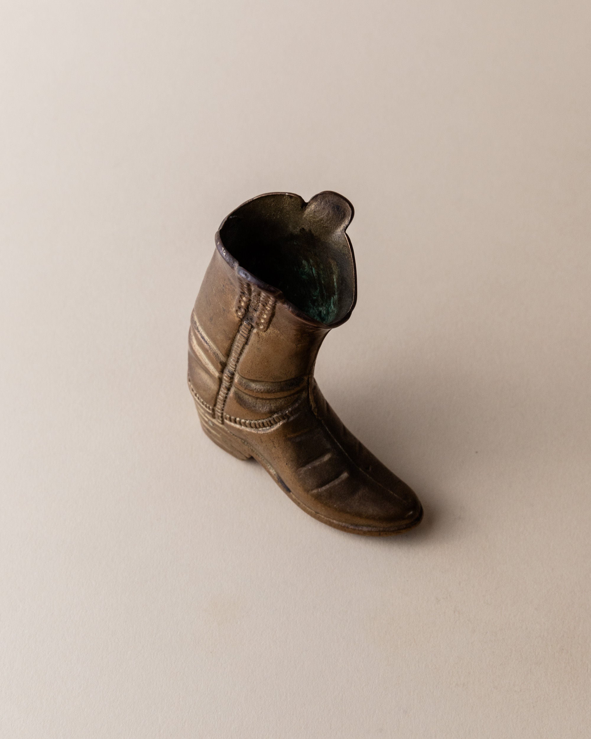 Brass Cowboy Boot Candle Holder, Italy 1980s