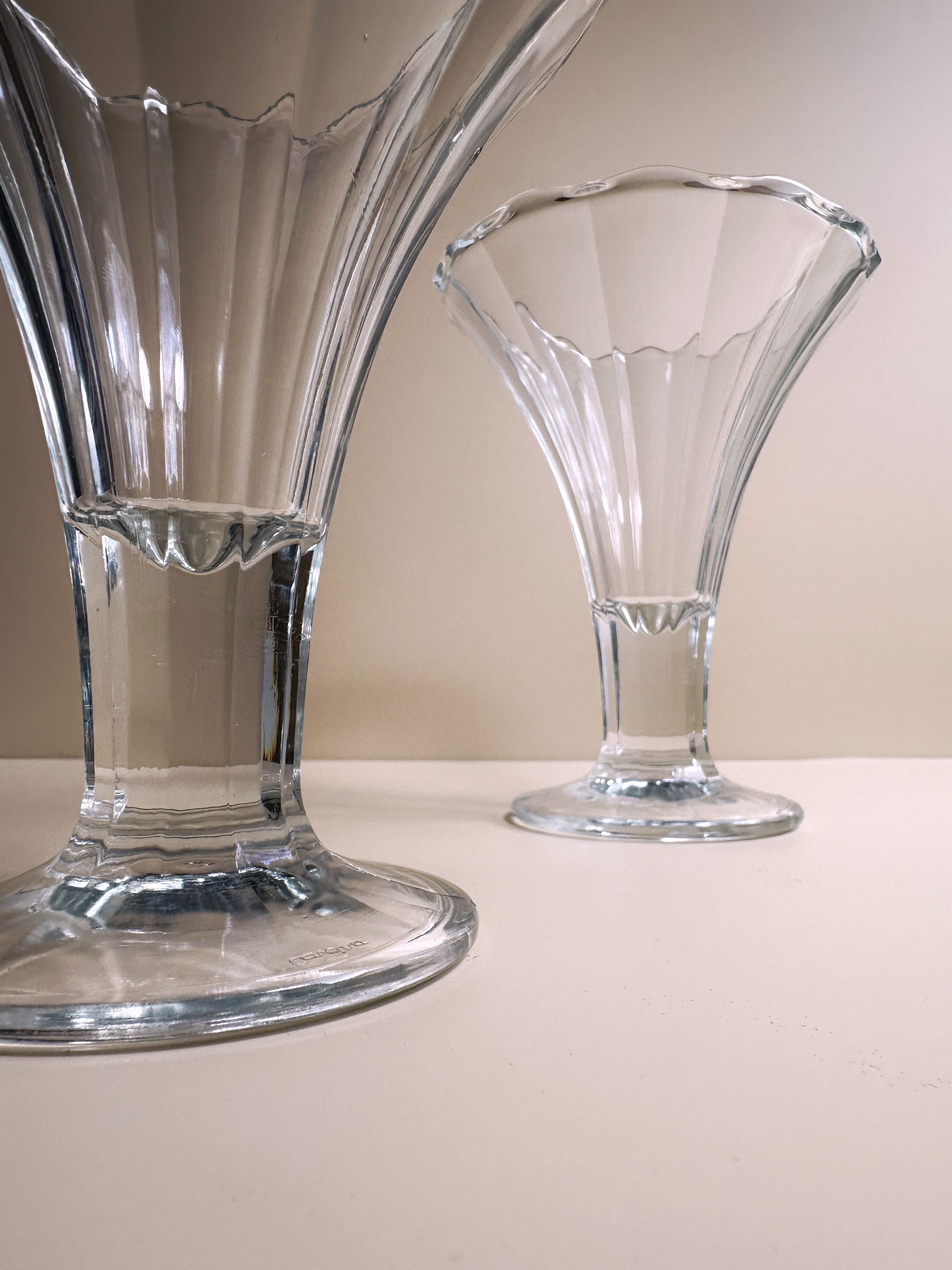 2 Italian Art Deco Dessert Glasses