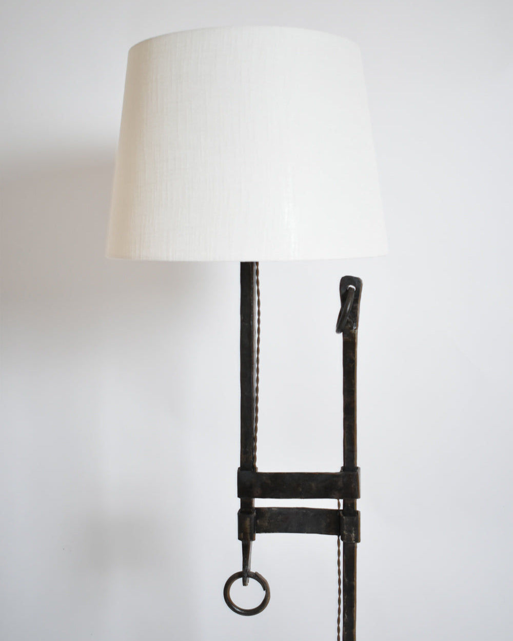 Tripod Wrought Iron Floor Lamp, 1950s.