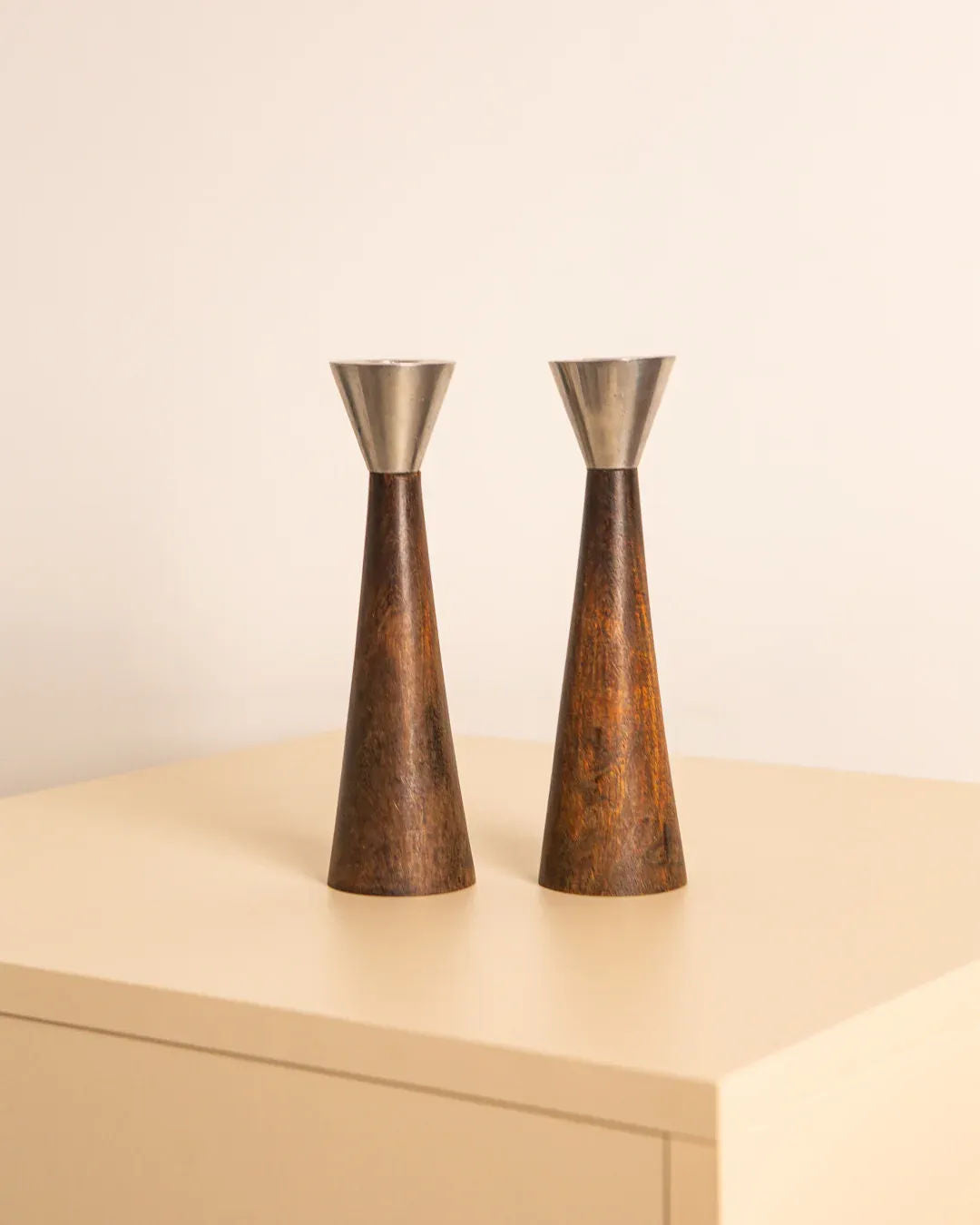 Pair of Brutalist Candleholders 60's