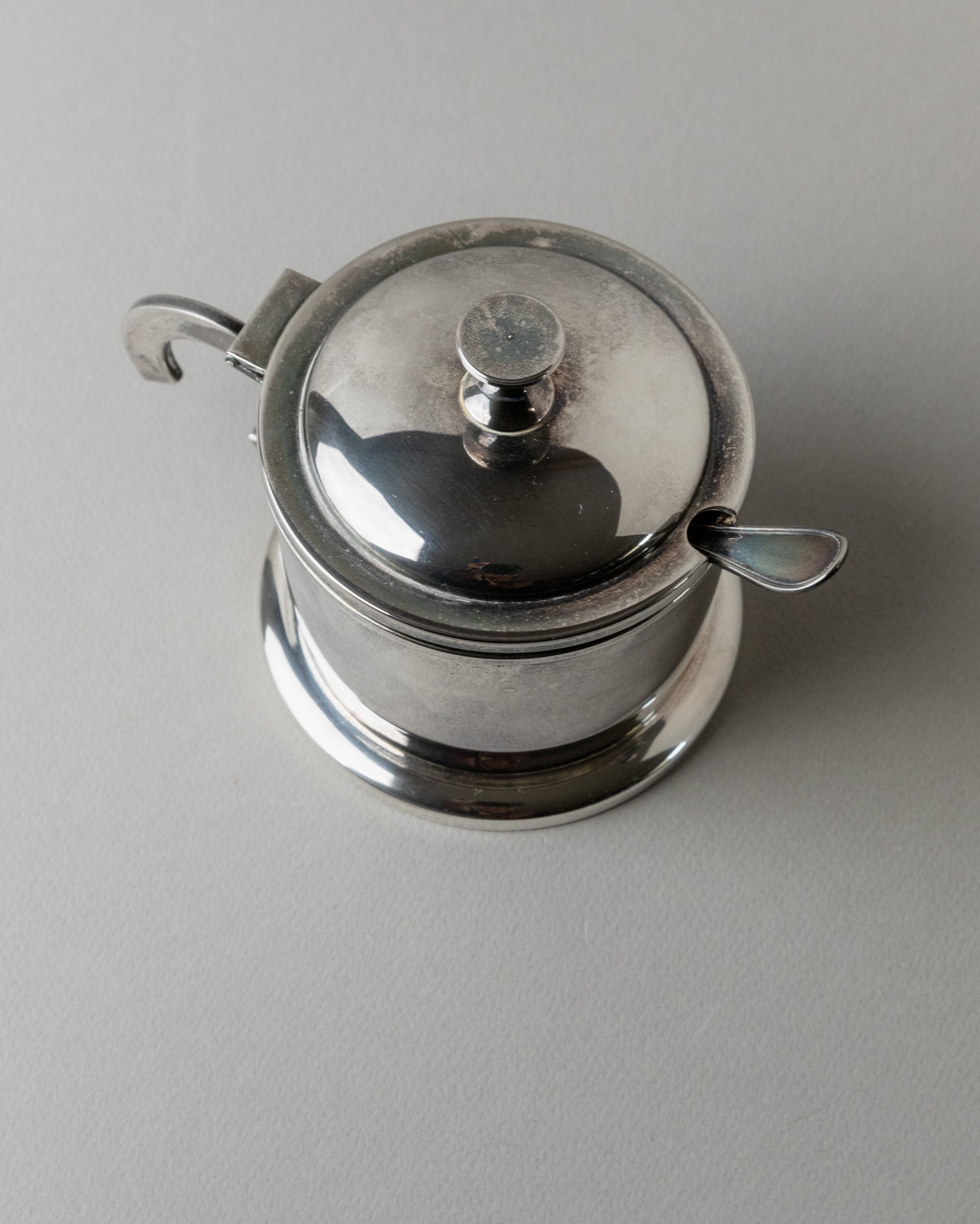 Silver-Plated Lid Box, Art Deco, Italy 1930s