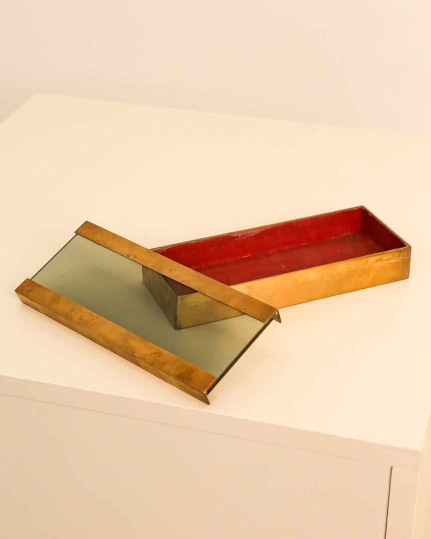 Italian Box in Brass and Glass 60s