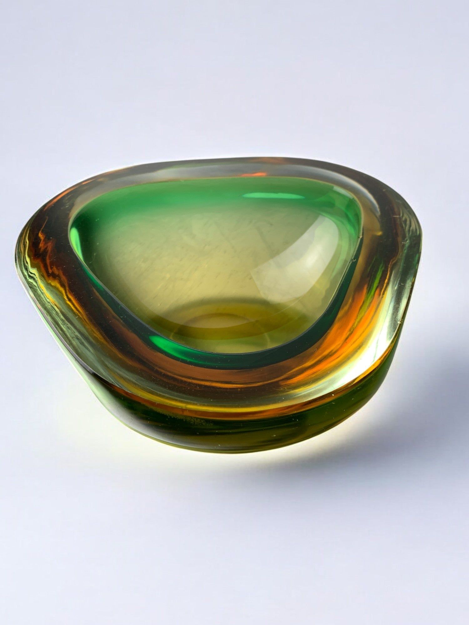 Vide-poches Sommerso par Seguso, Verre de Murano, Italie, Années 70