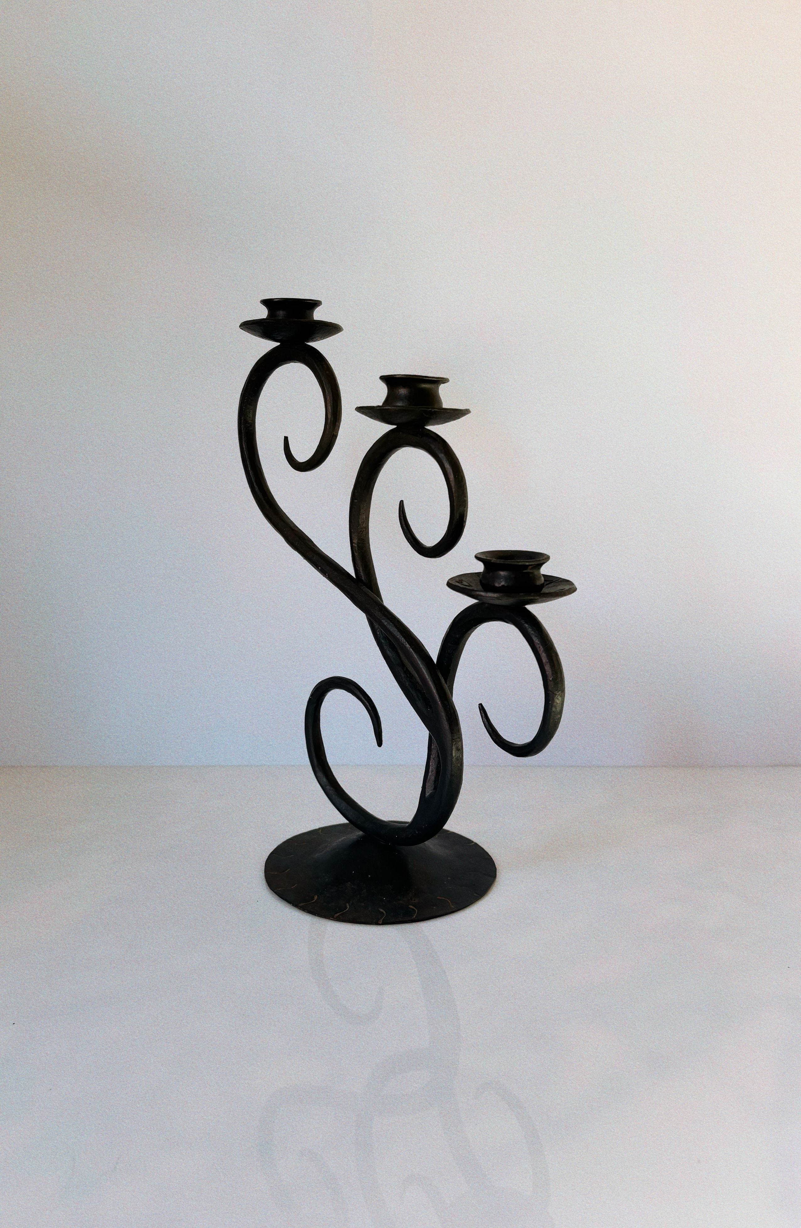 Wrought Iron 3 Arm Candelabra