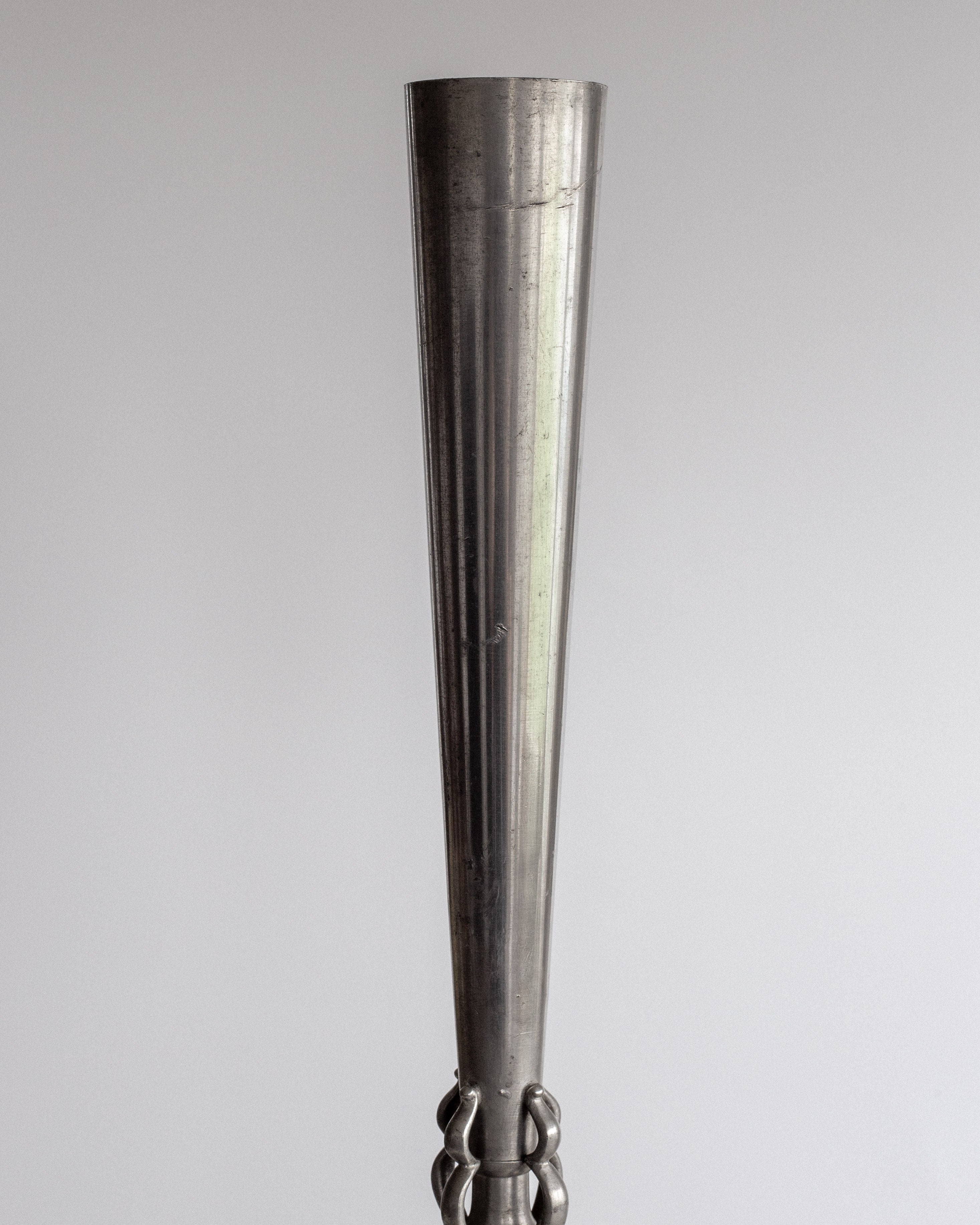 Art Deco Pewter Trumpet Vase, 1935