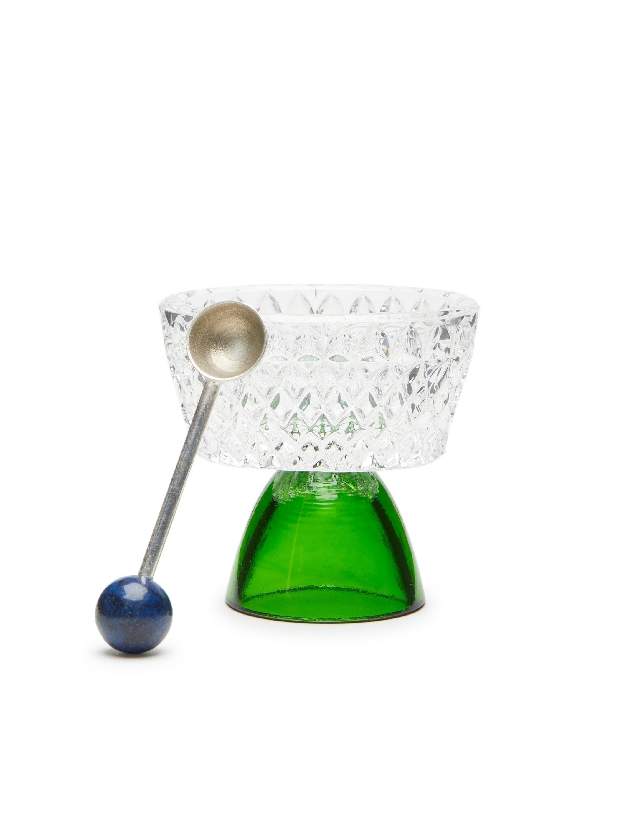 Handcrafted Diamantino Salt Cellar in Green, a unique and elegant kitchen accessory