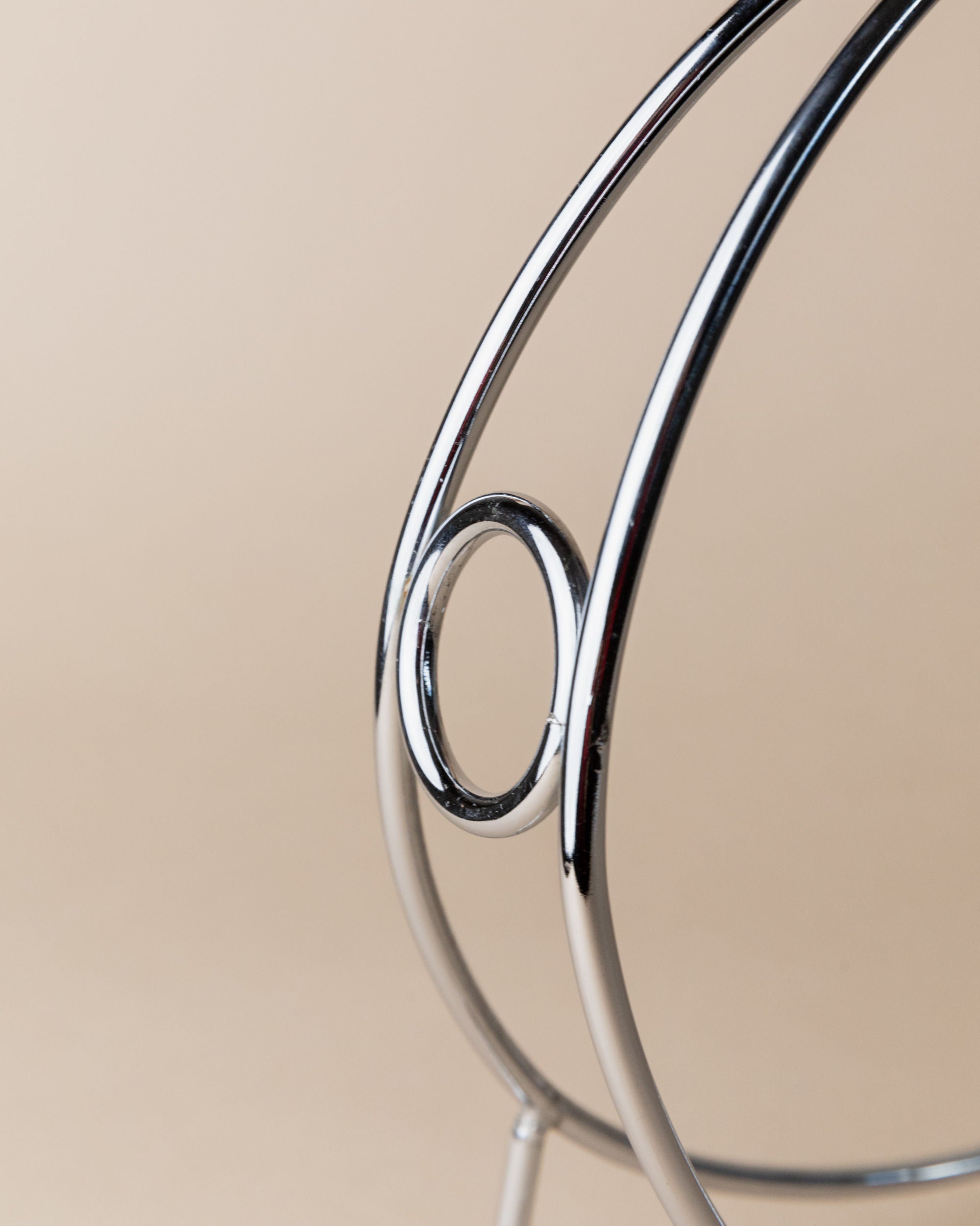 Chrome Bottle Holder with Wood Handle 1980s