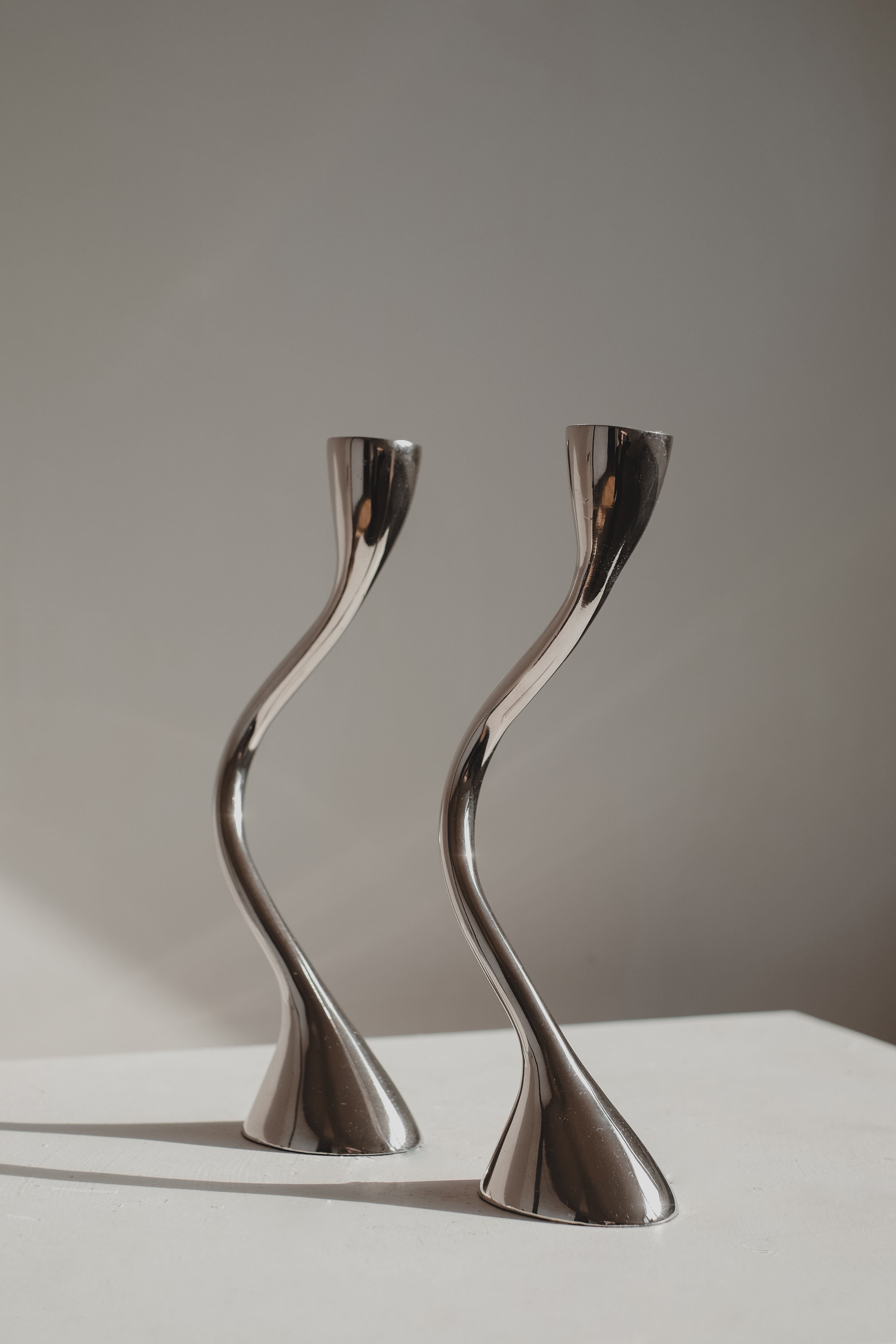 Pair of Zigzag Candleholders 1970s