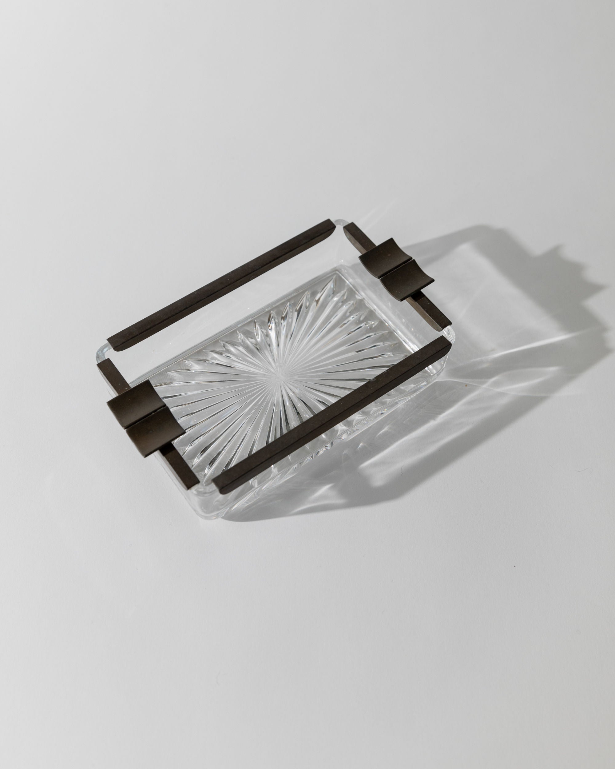Art Deco Crystal Glass Ashtray, Italy 1930s