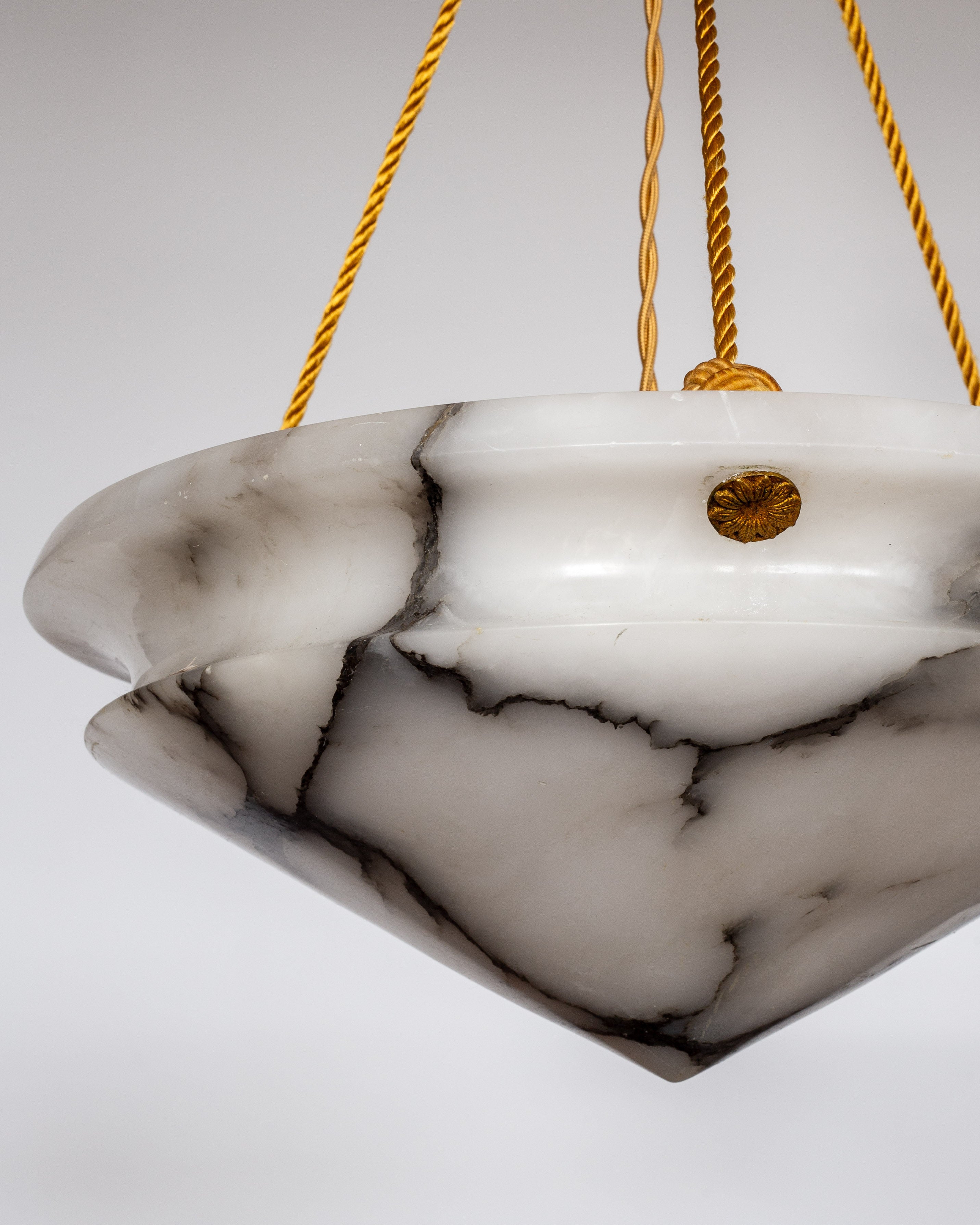 Art Deco Diamond Alabaster Pendant
