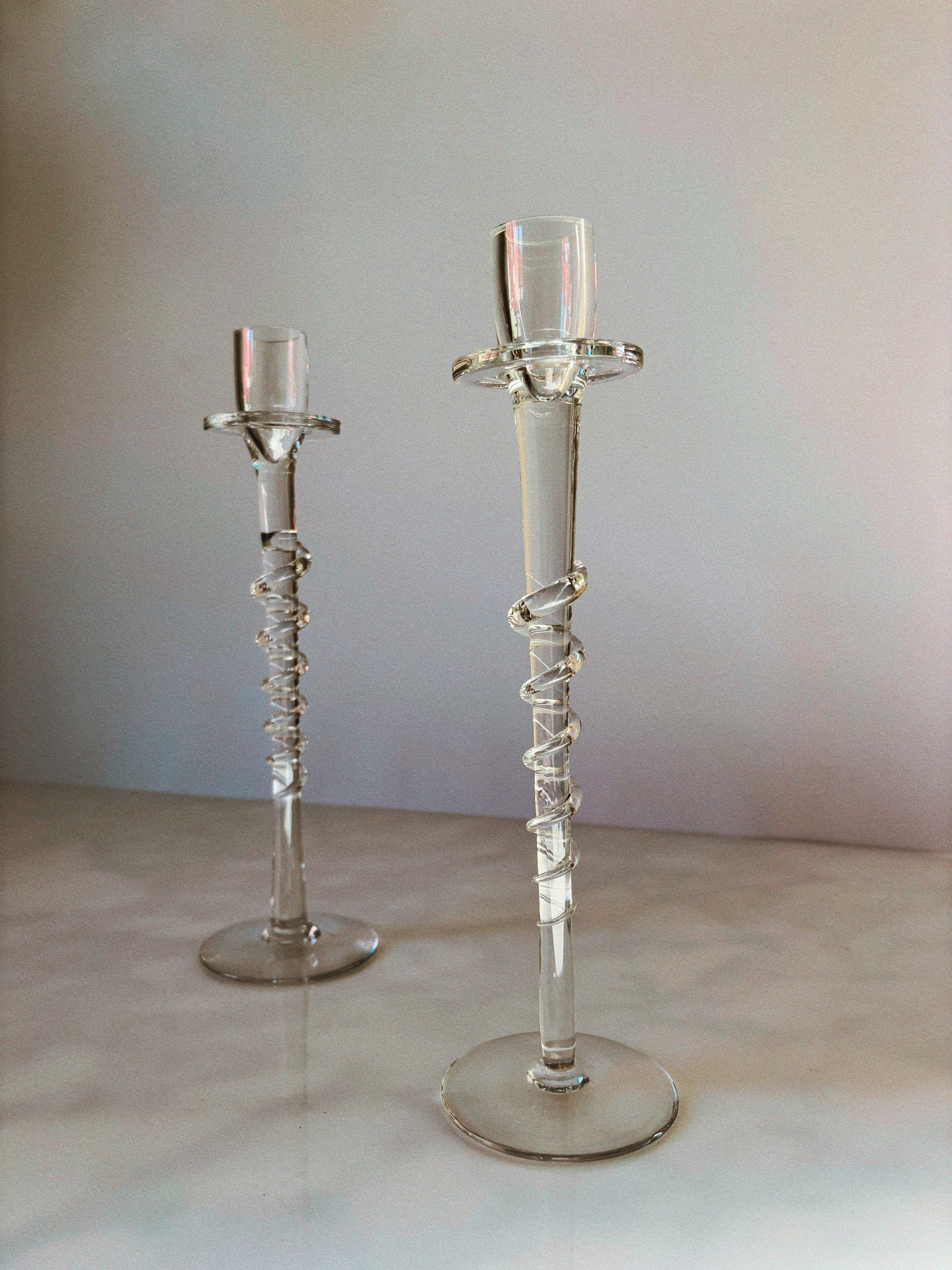 Clear Glass Candleholders