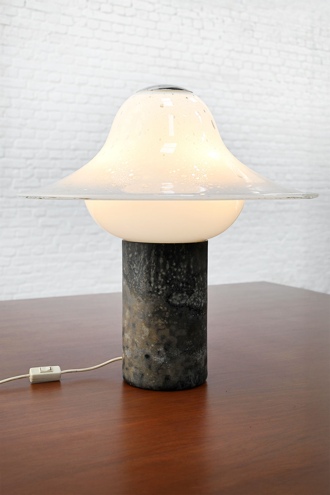 Murano Glass Table Lamp by Alfredo Barbini, Italy 1970s