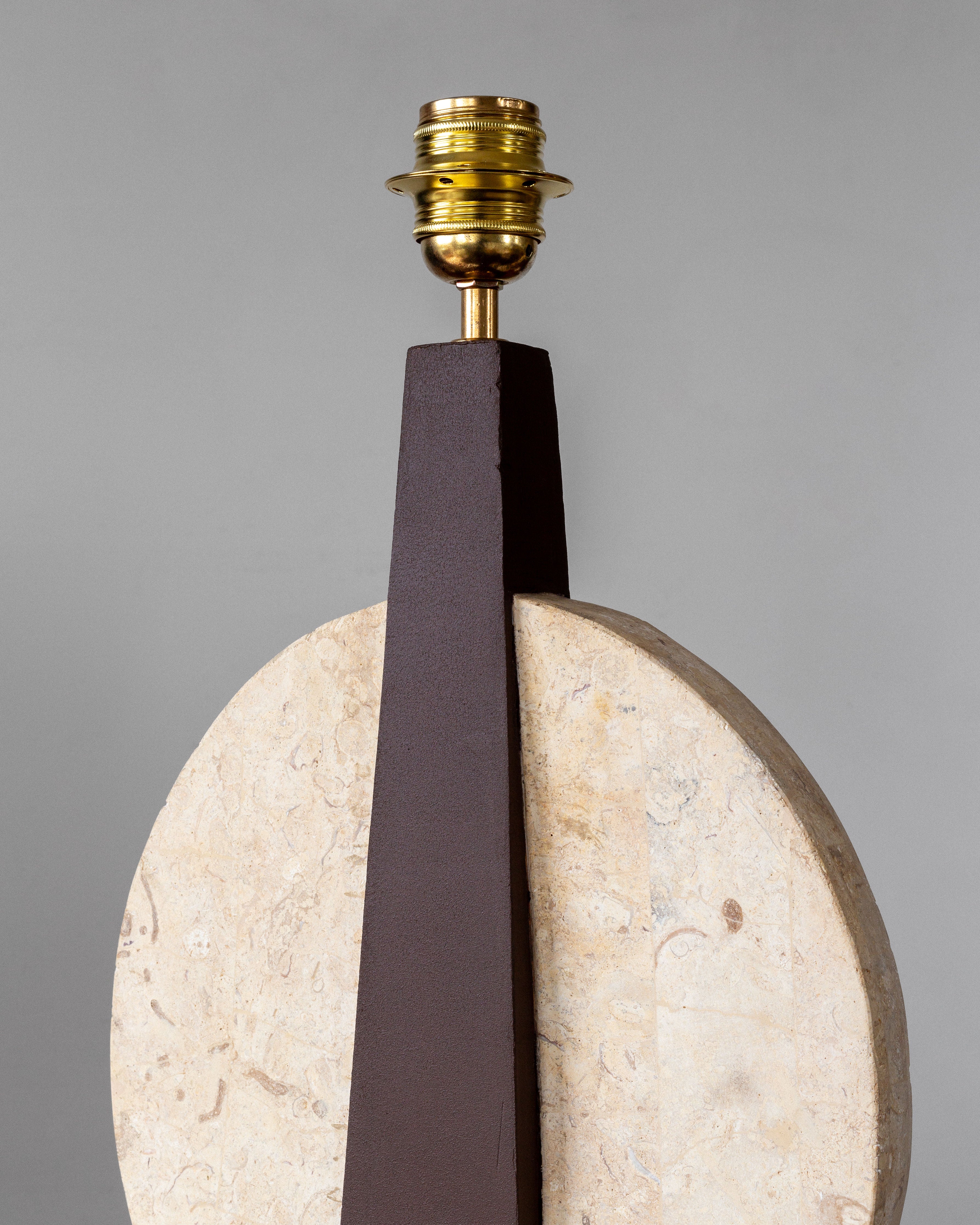 Pair of Large Travertine Table Lamps, 1970s