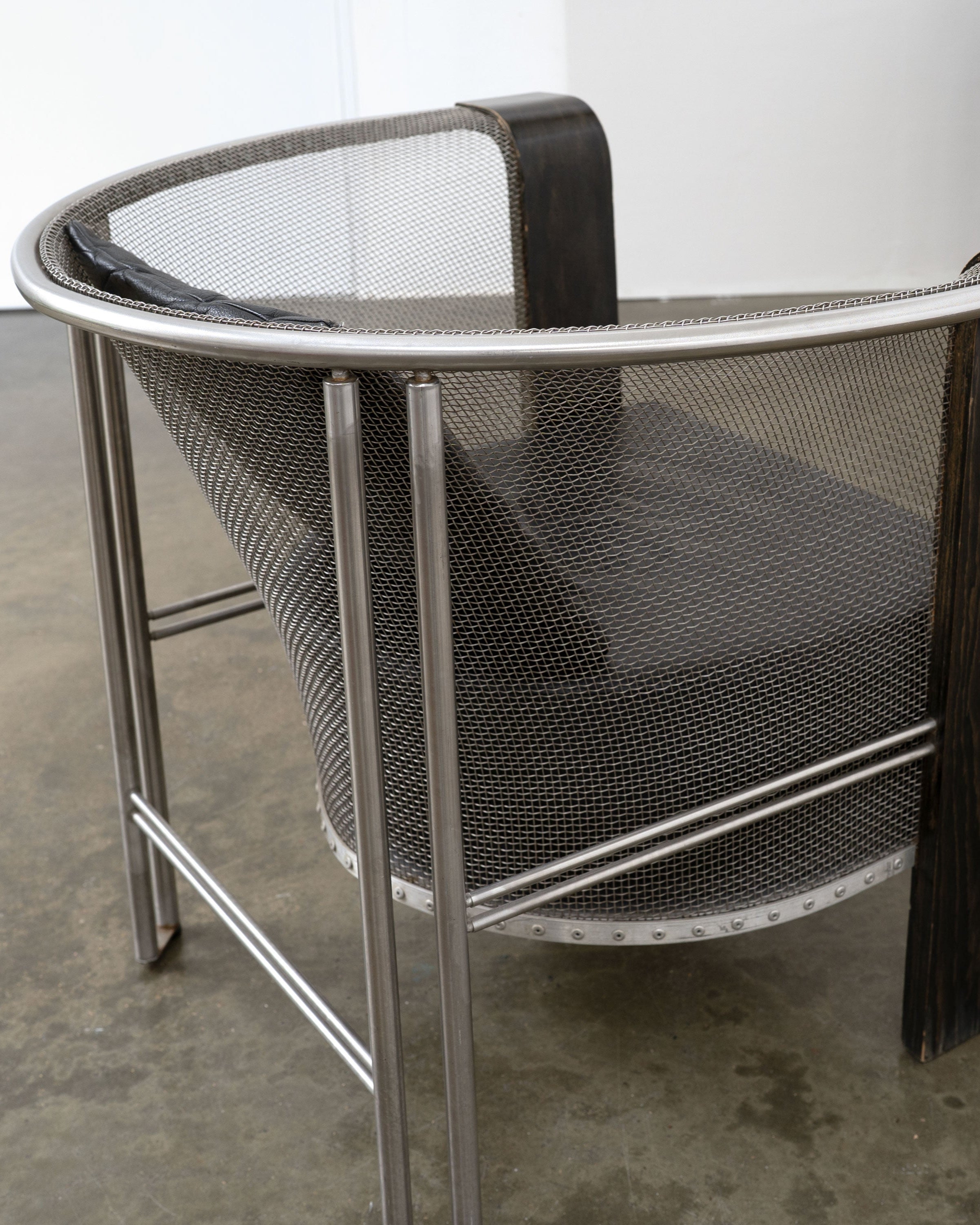 Postmodern Steel and Bentwood Armchair by Franco Bulfoni, 1990s